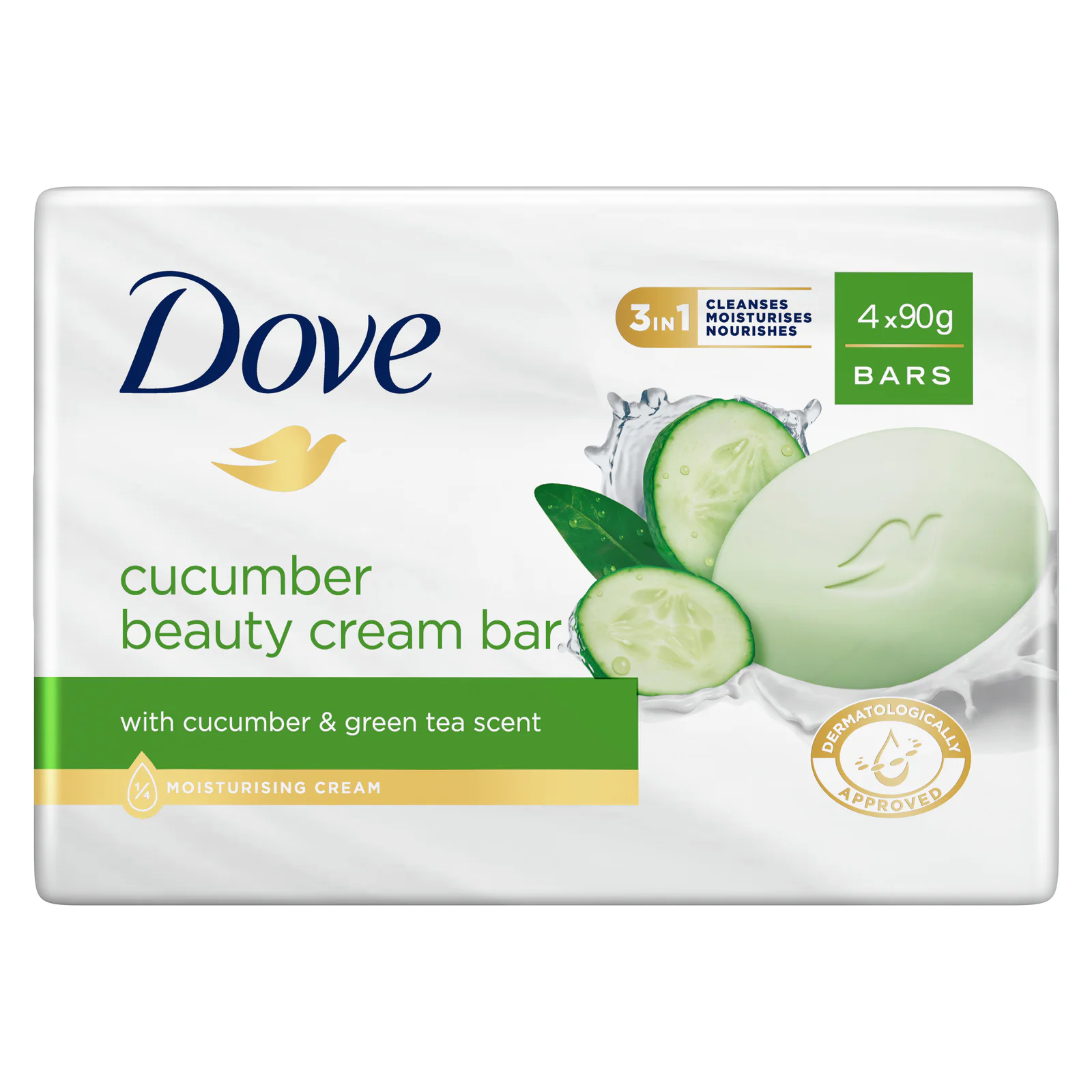 Dove Beauty Cream Bar Cucumber 90g 4 Pack
