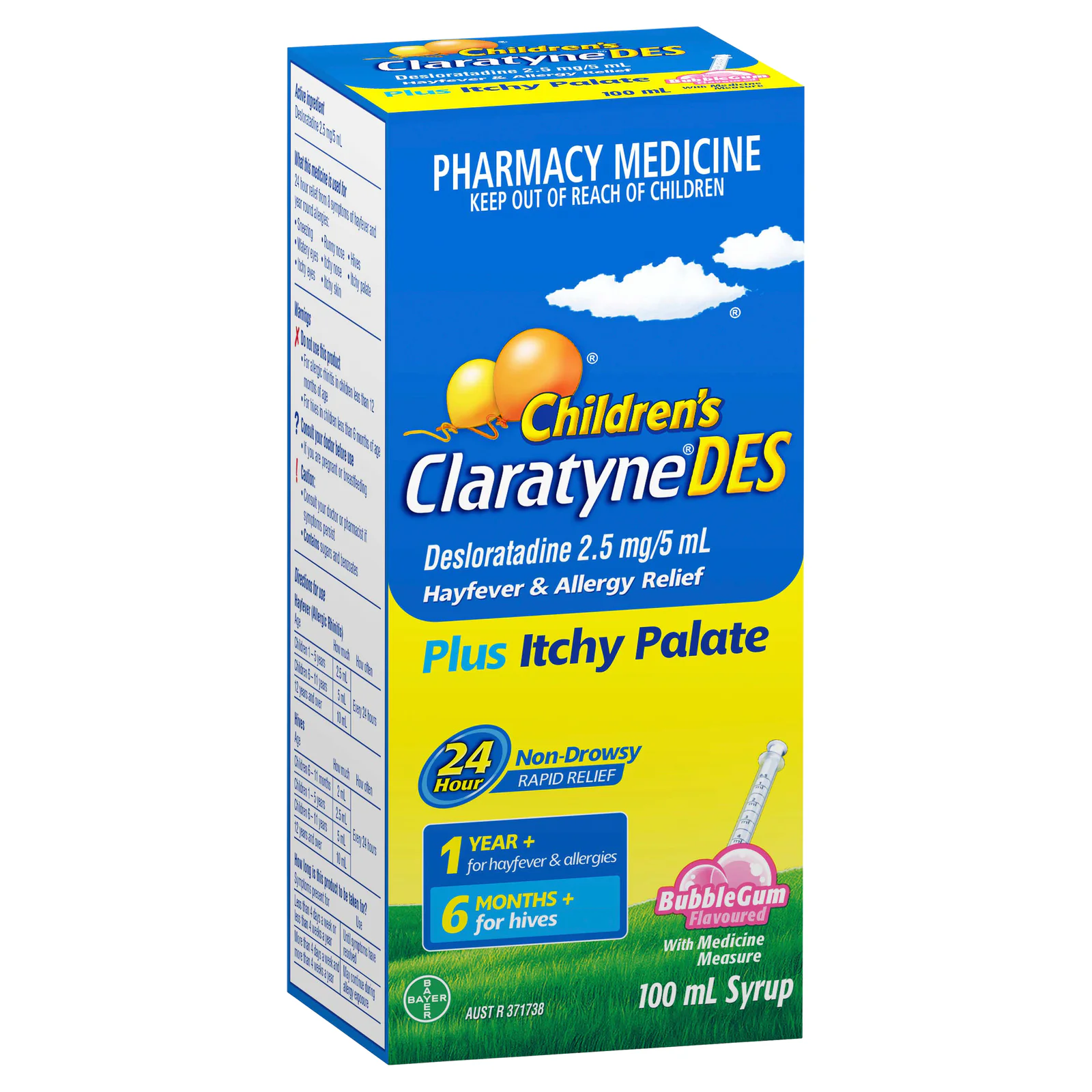 Claratyne Children Desloratadine Hayfever & Allergy Relief 100ml Syrup