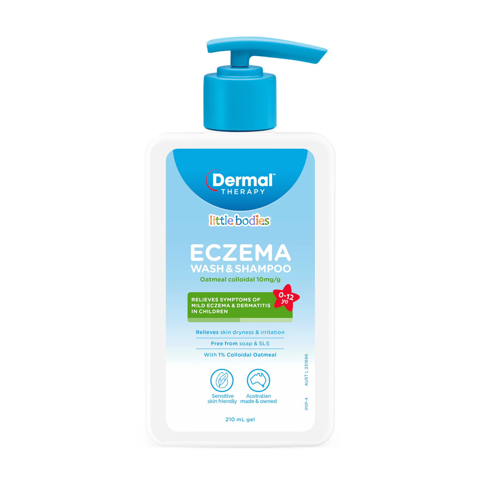 Dermal Therapy Little Bodies Eczema Wash & Shampoo Bottle With Pump 210ml