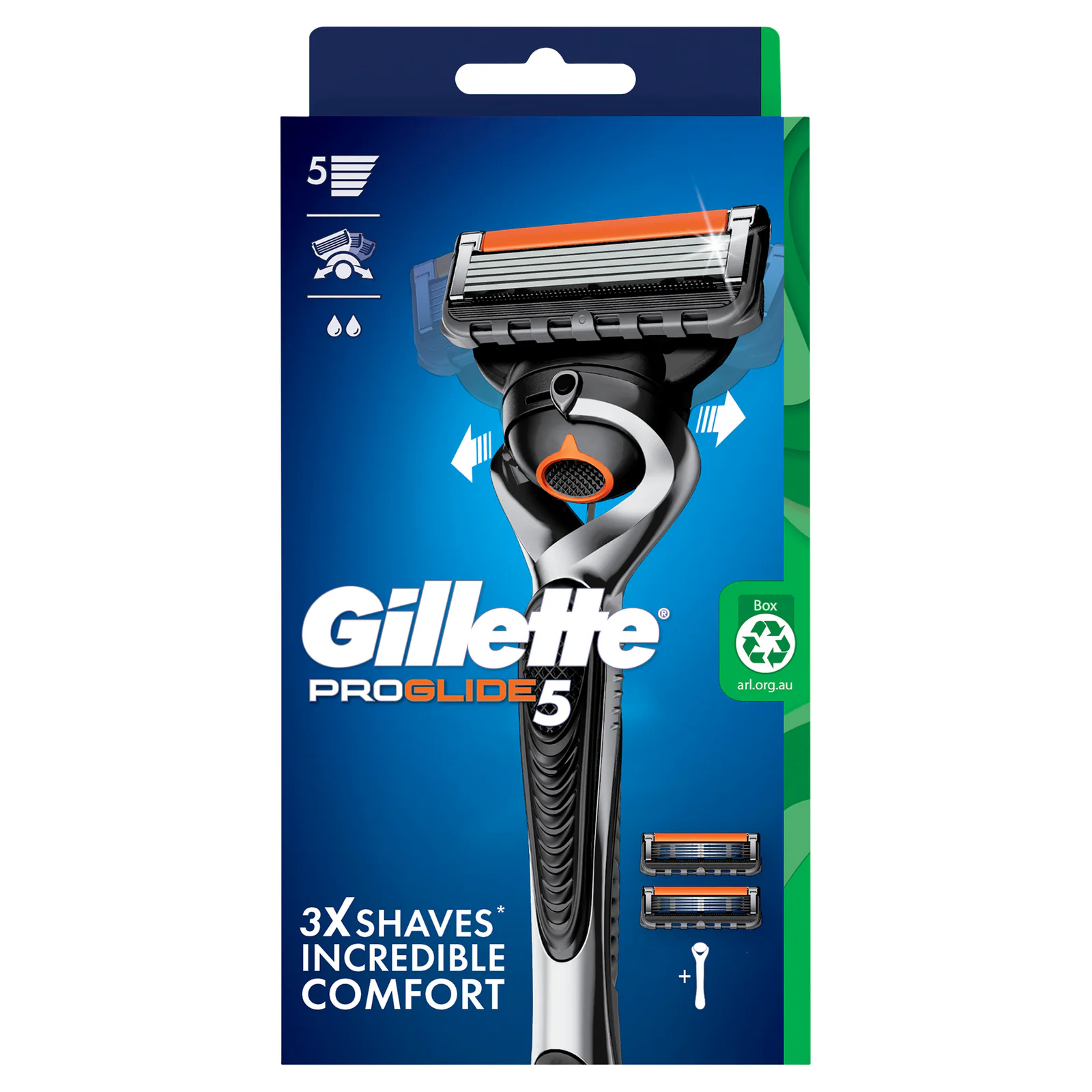 Gillette Fusion Proglide Razor Handle + Blade Refill 2 pack