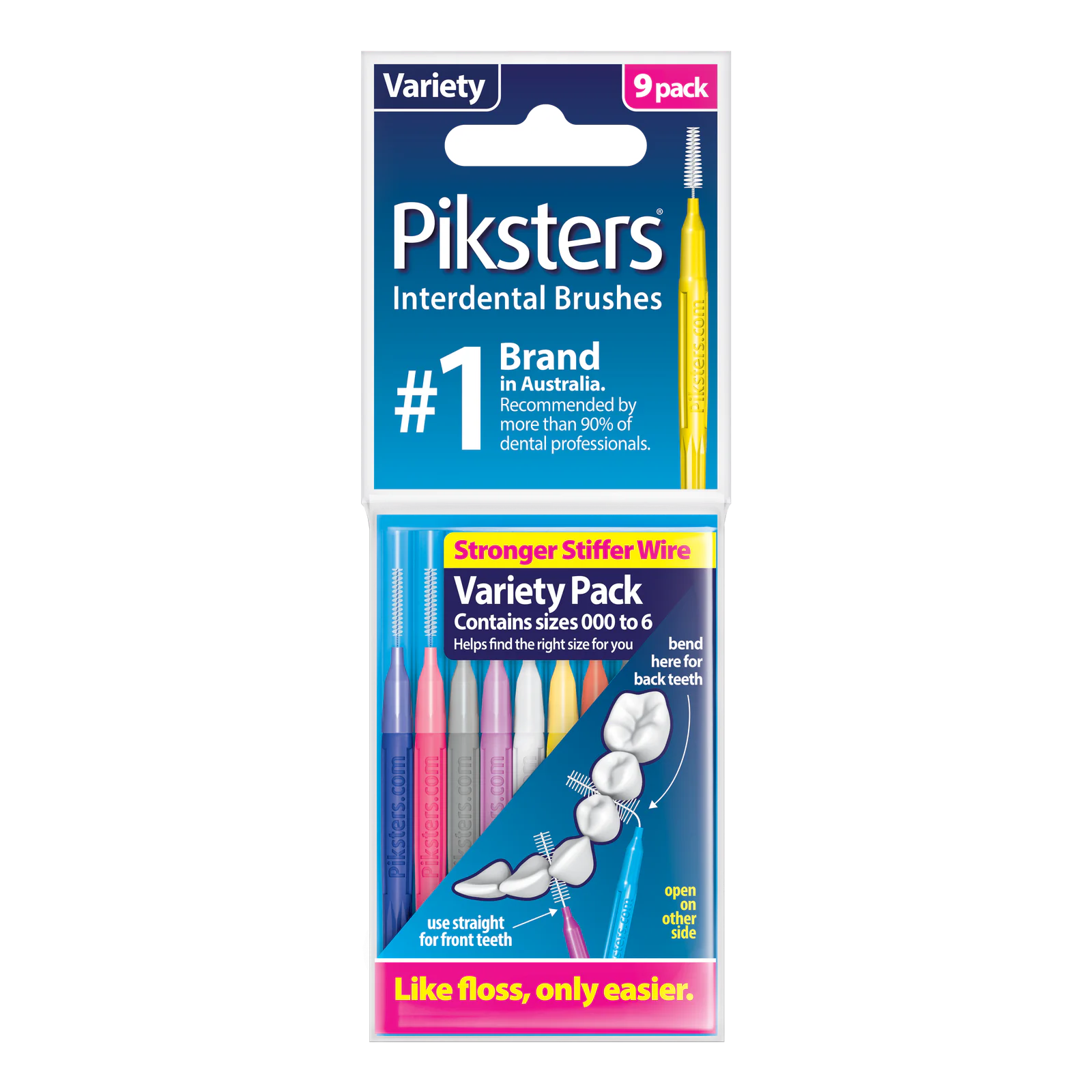 Piksters Interdental Brushes Variety Pack 9 Pack