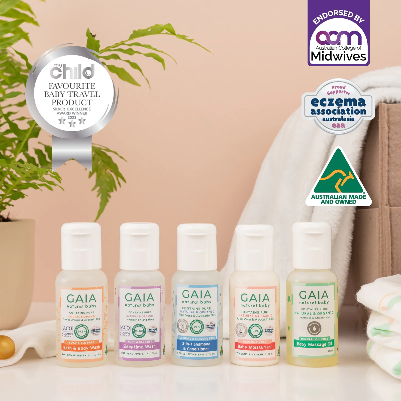 GAIA Natural Baby Starter Kit 5 Piece Set