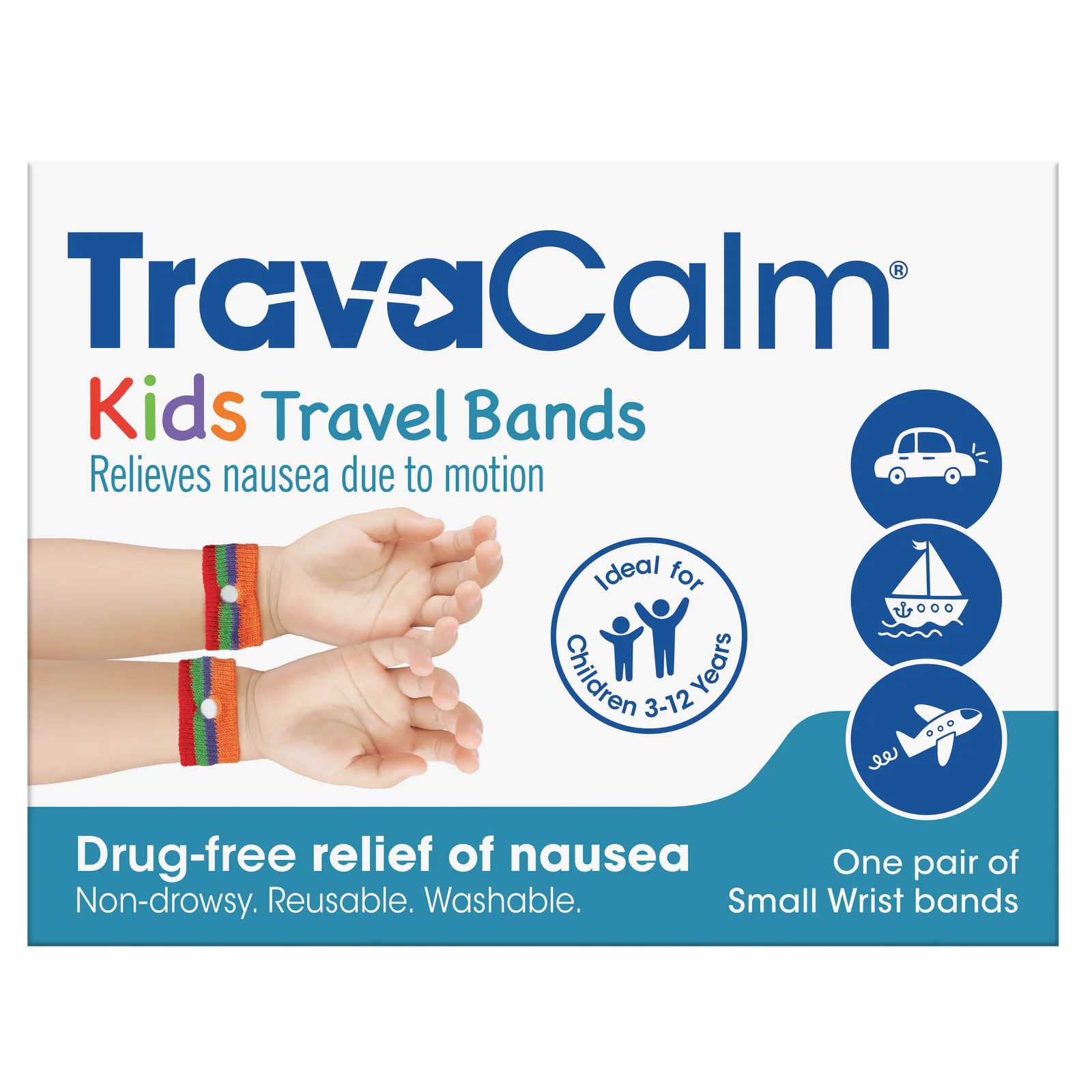 TravaCalm Kids Travel Sickness Bands 1 Pair