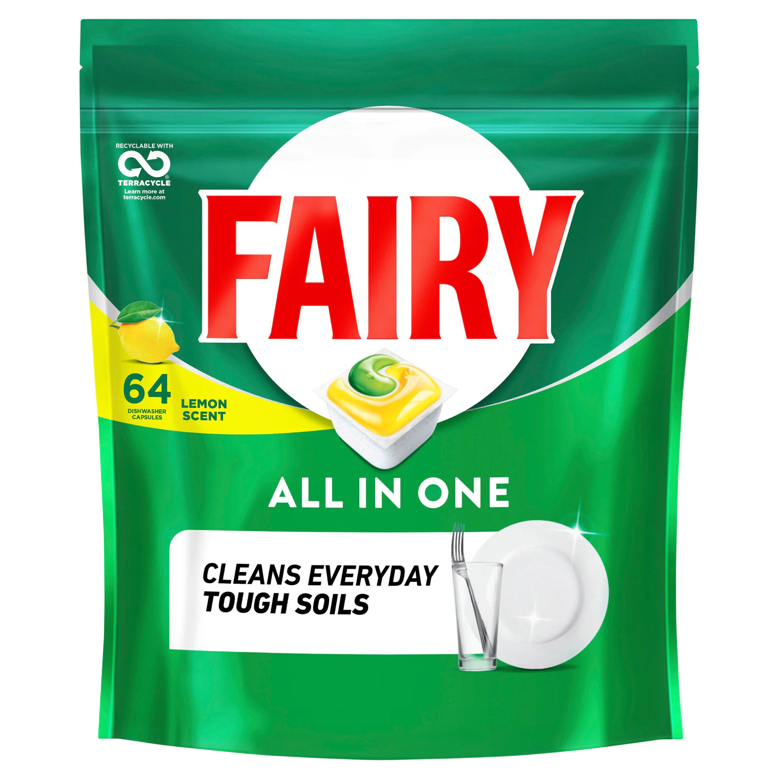 Fairy Platinum Dishwashing Tablets Lemon 64 Pack
