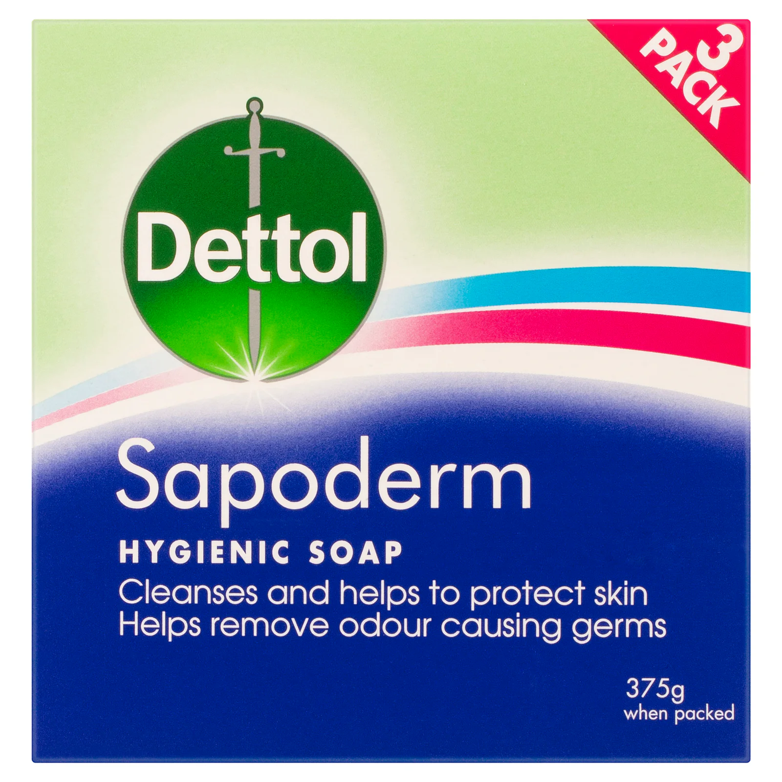 Dettol Sapoderm Hygienic Soap 125g - 3 Pack