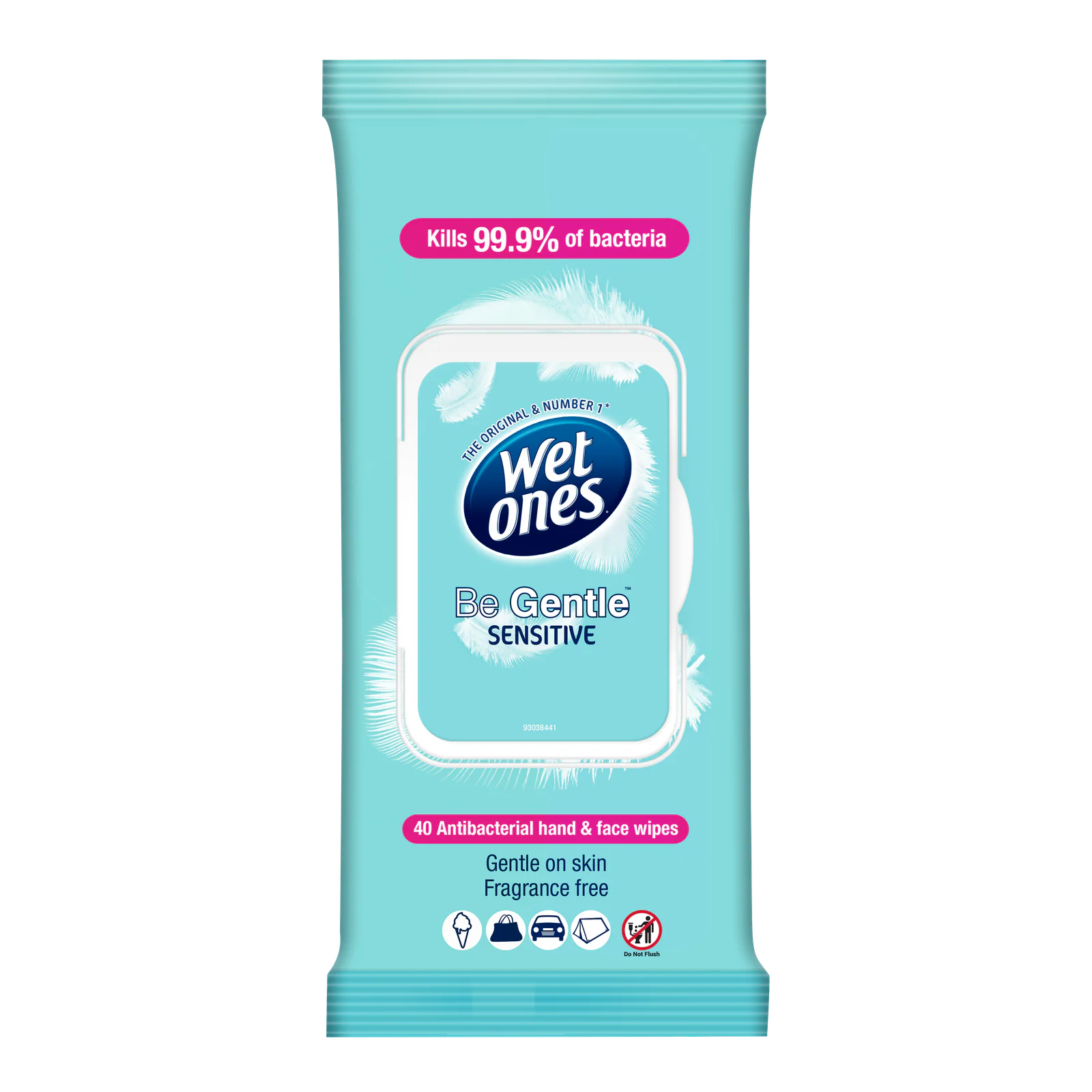 Wet Ones Be Gentle Antibacterial Hand and Face Wipes 40 Pack
