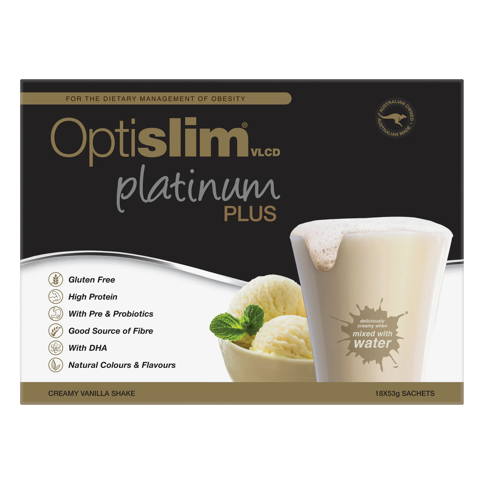 Optislim VLCD Platinum Plus Shake Vanilla 18 x 53g