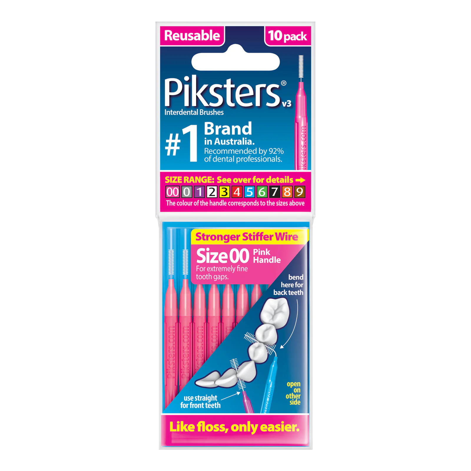 Piksters Interdental Brush Size 00 Pink 10 pack