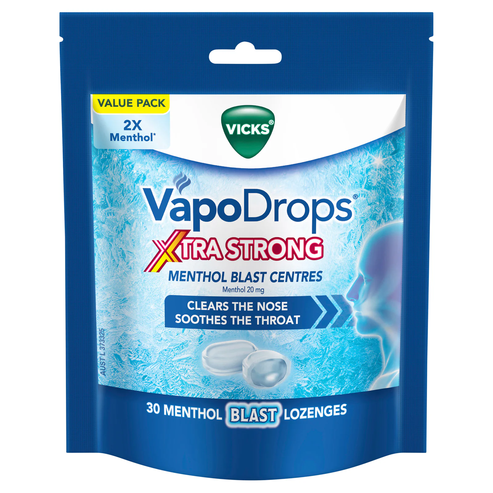 Vicks Extra Strong Menthol Blast Centers 30 lozenges