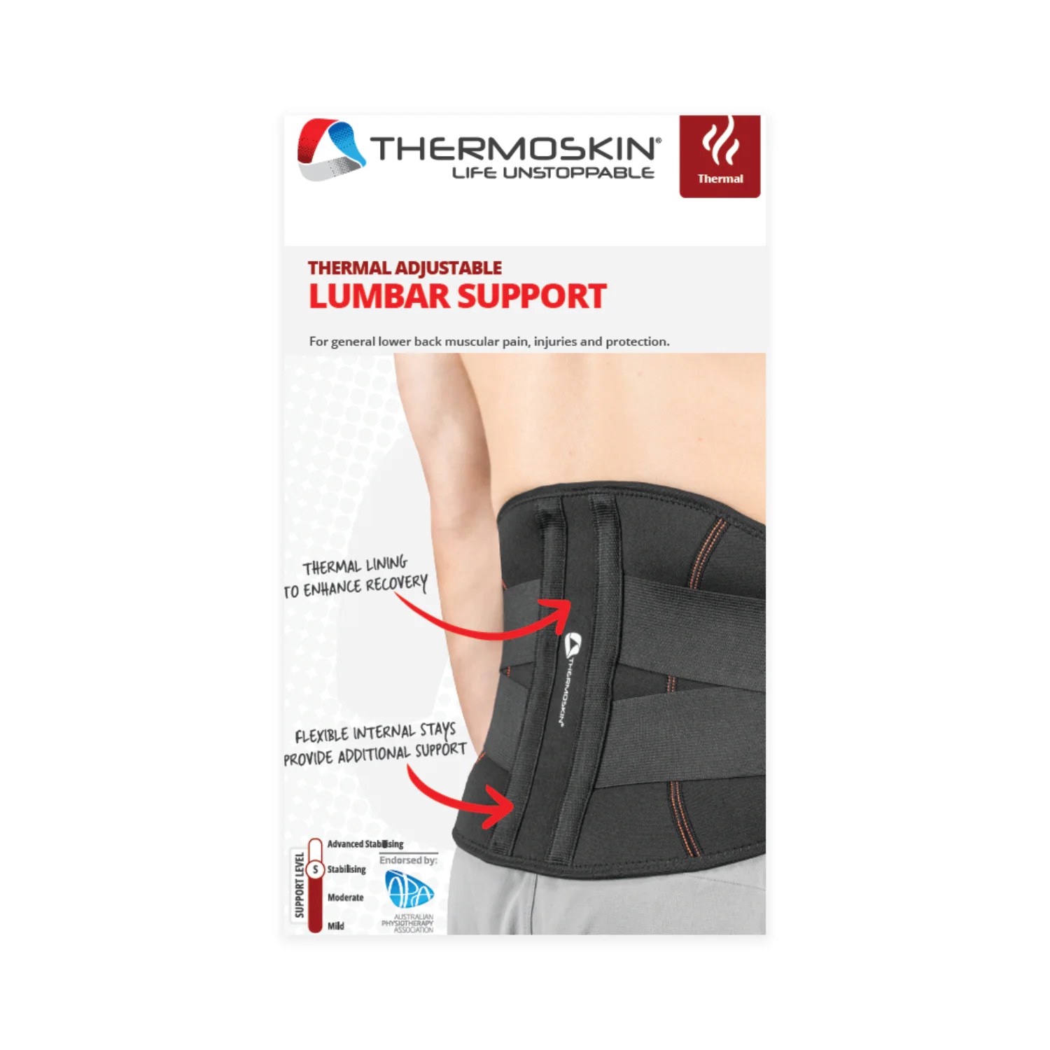 Thermoskin Thermal Lumbar Support Black XXL 1 unit
