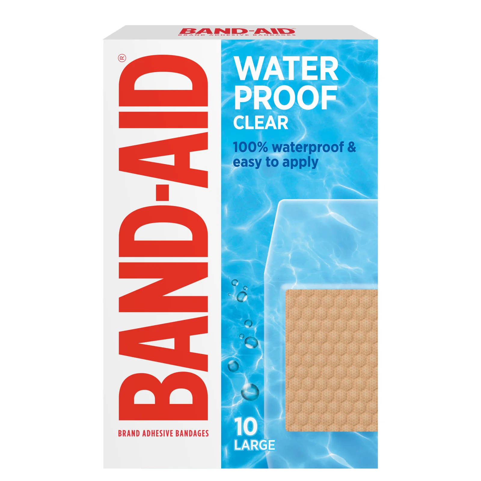 Band-Aid Waterproof Clear Large 10 pack