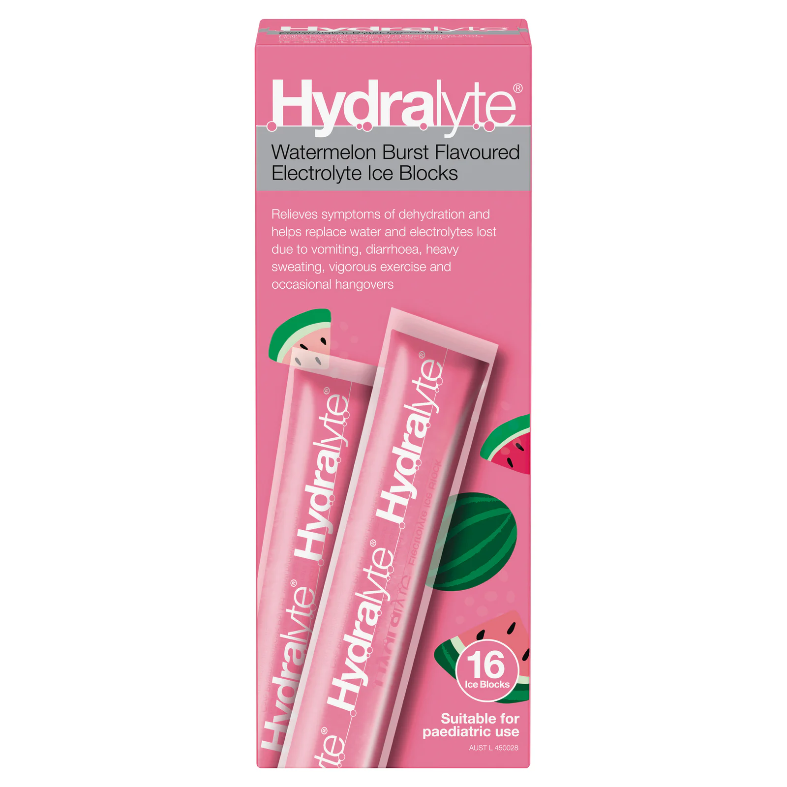 Hydralyte Ice Block Watermelon Burst 16 pack