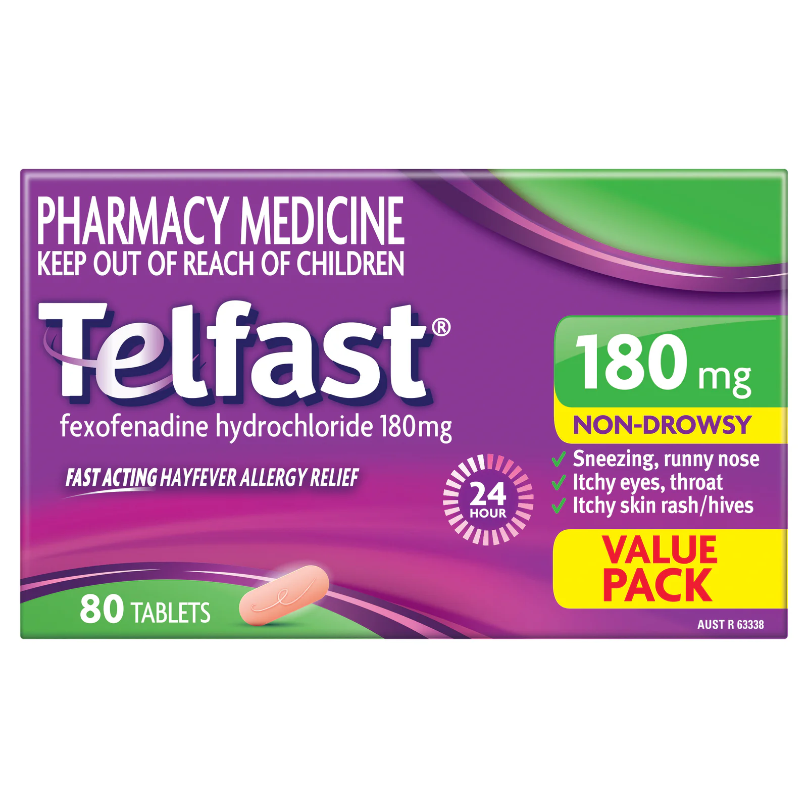 Telfast 180mg - 80 tablets