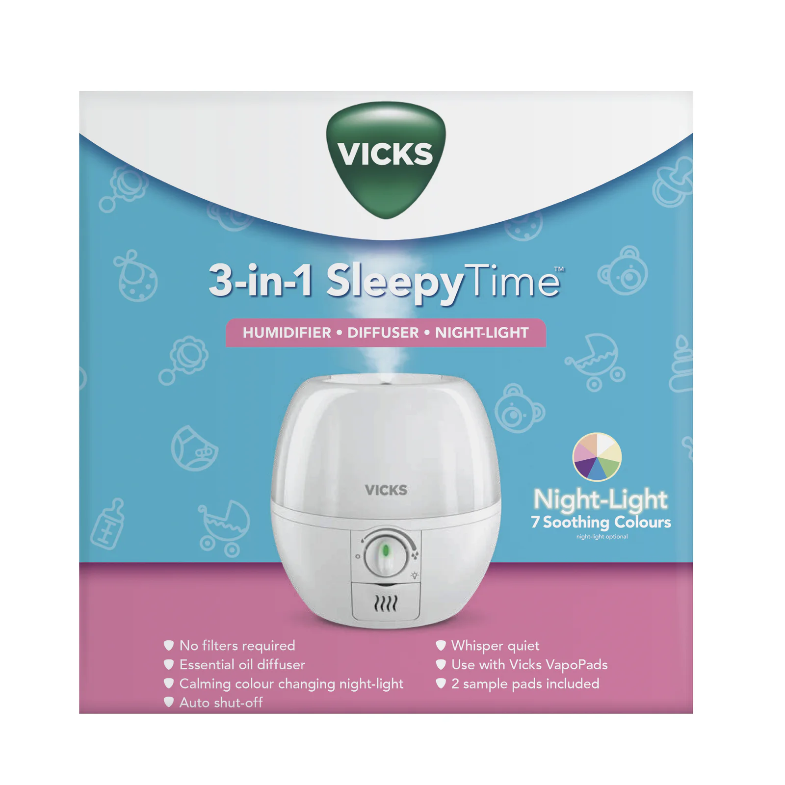 Vicks 3-In-1 Sleepytime Humidifier 1 each