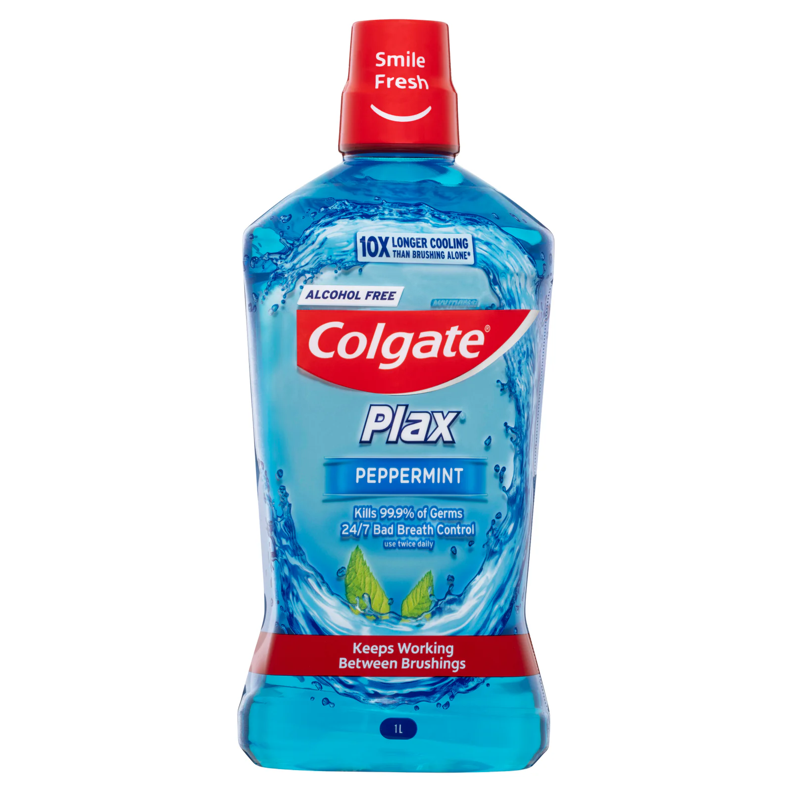 Colgate Plax Alcohol Free Peppermint Antibacterial Mouthwash 1 Litre