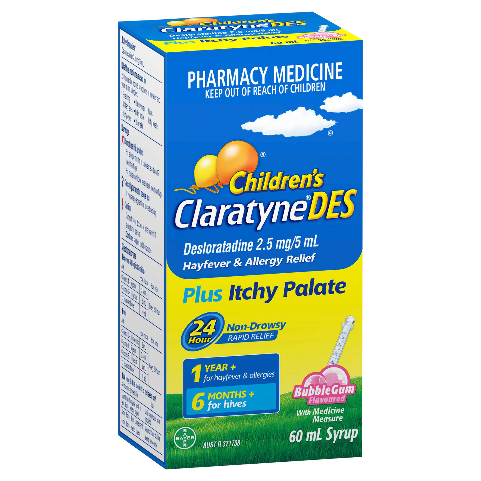 Claratyne Children's Desloratadine Hayfever & Allergy Relief  60ml Syrup