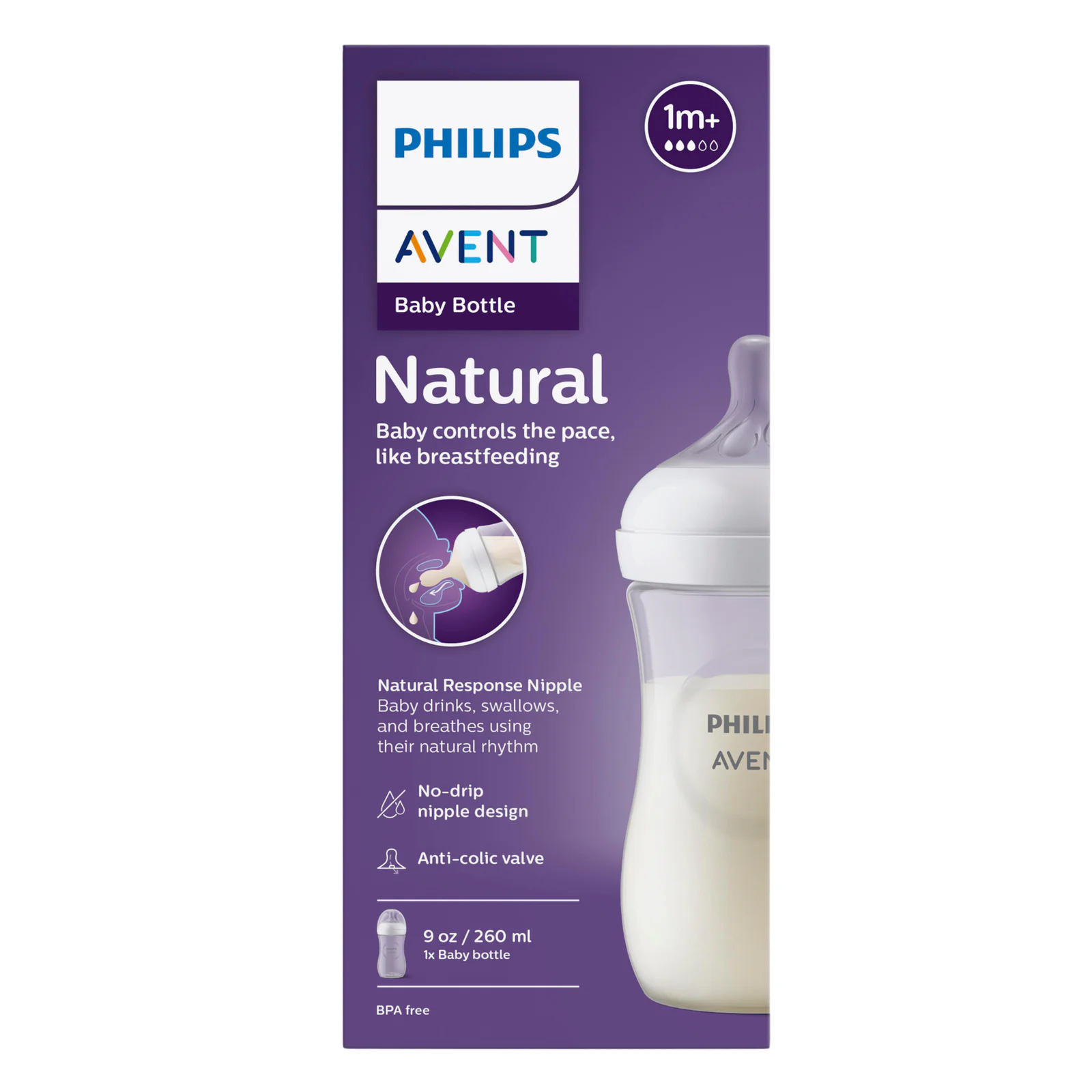 Avent Natural Response Baby Bottle 260ml - 1 pack