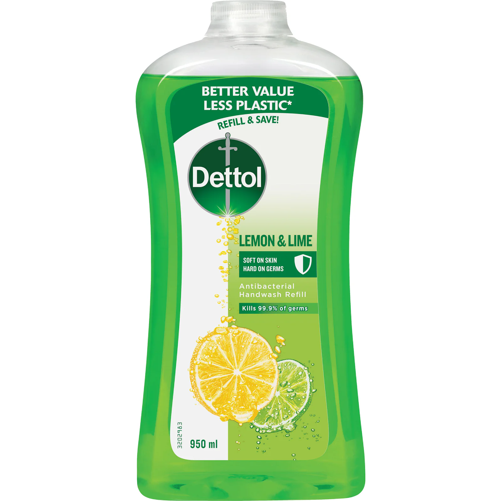 Dettol Antibacterial Liquid Hand Wash Lemon and Lime Refresh Refill 950ml