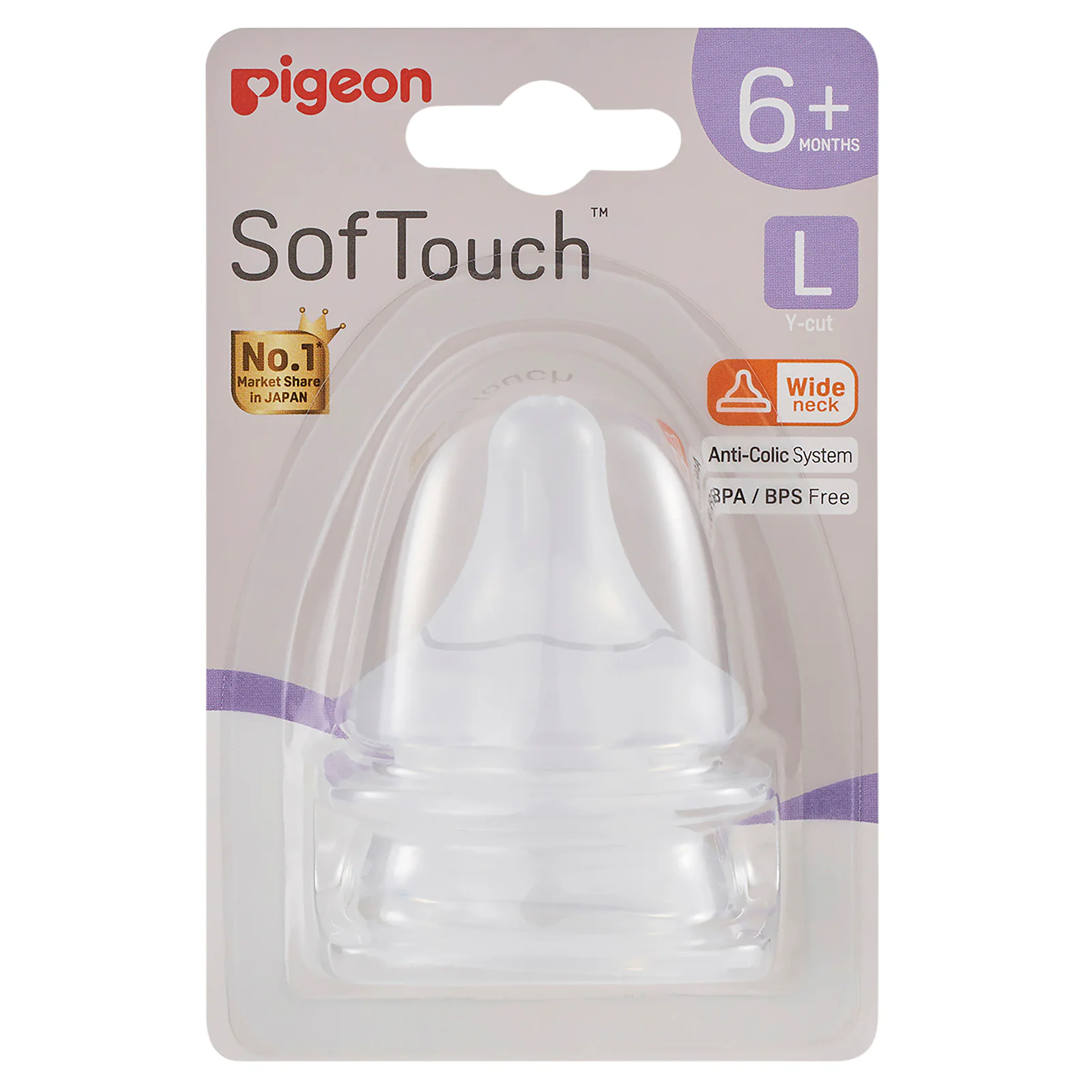 Pigeon Softouch 3 Nipple Blister Large 2 pack