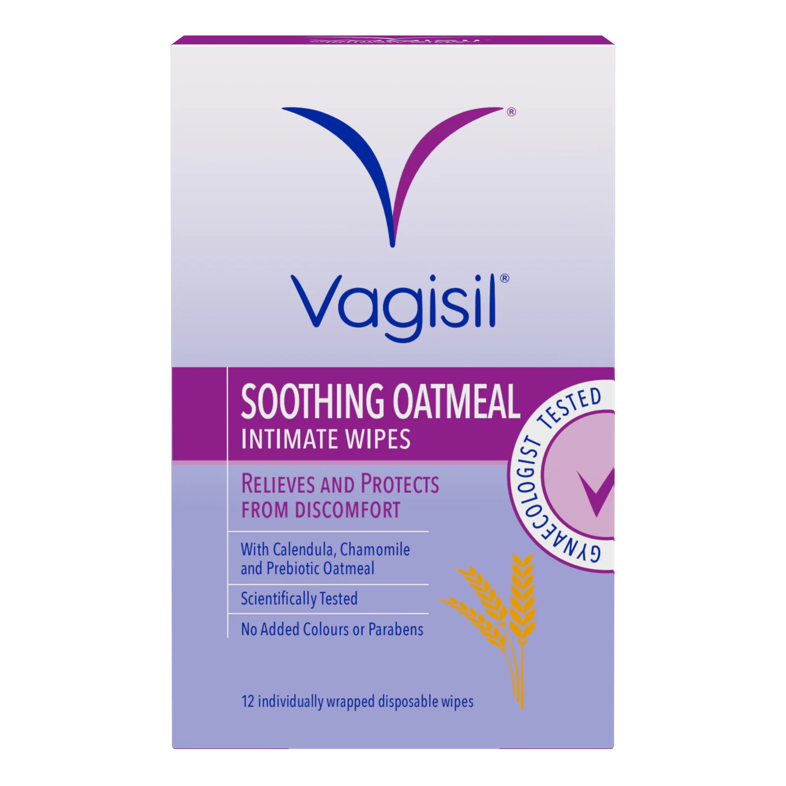 Vagisil Soothing Oatmeal Wipes 12pk