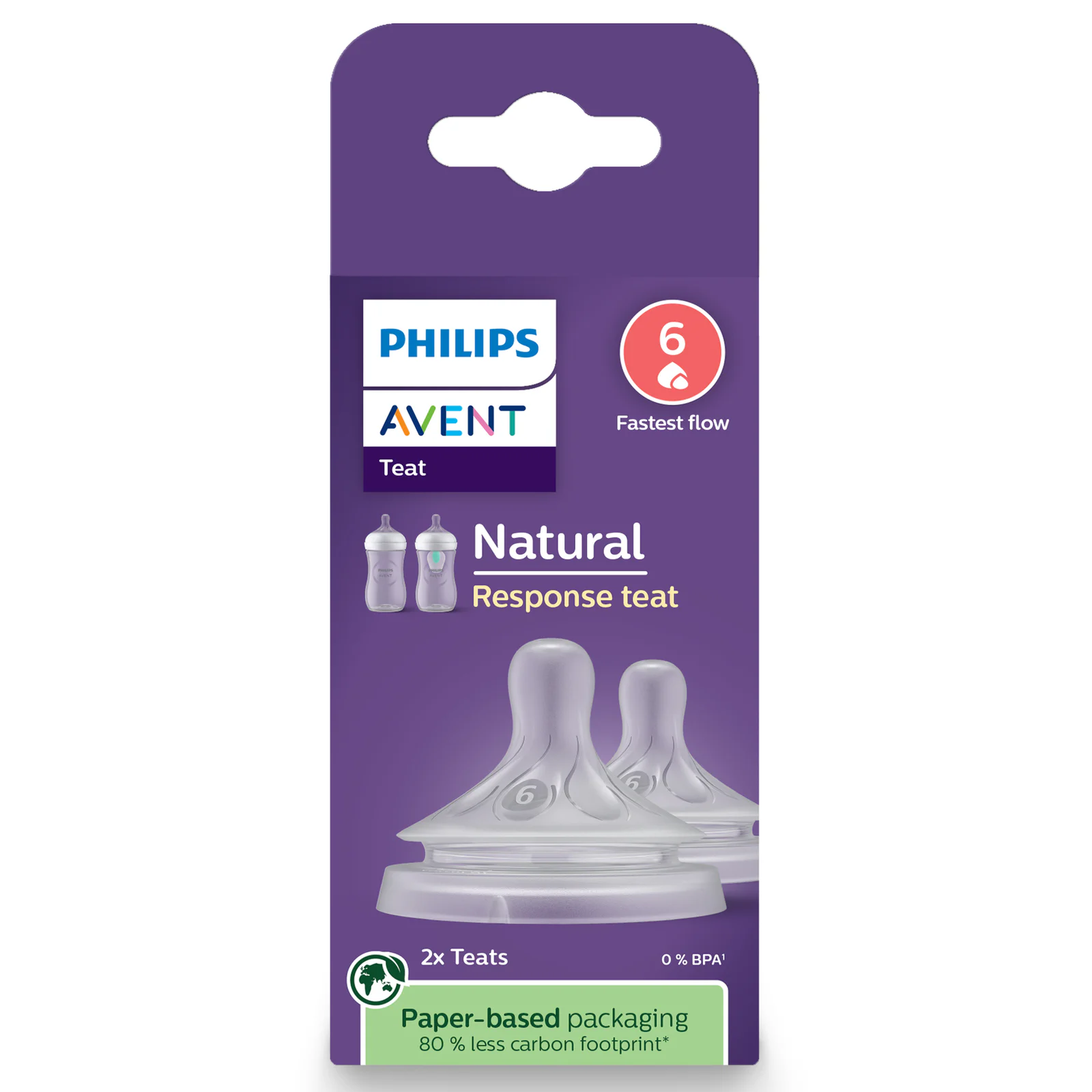 Avent  Natural Response Teats 9 Month + Flow 6 - 2 packs