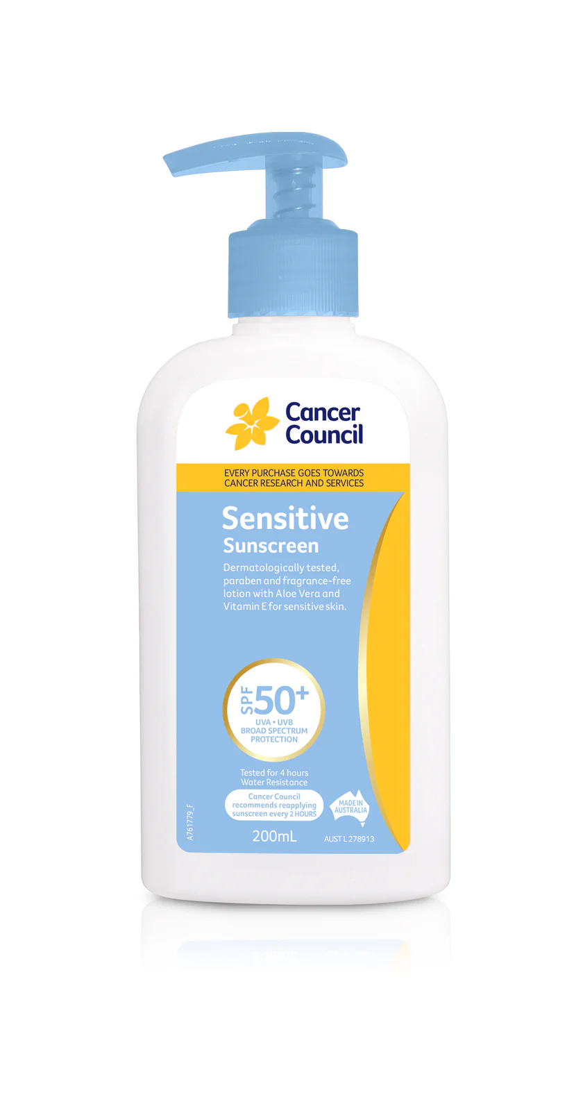 Cancer Council Sensitive Pump Sunscreen SPF50 - 200ml