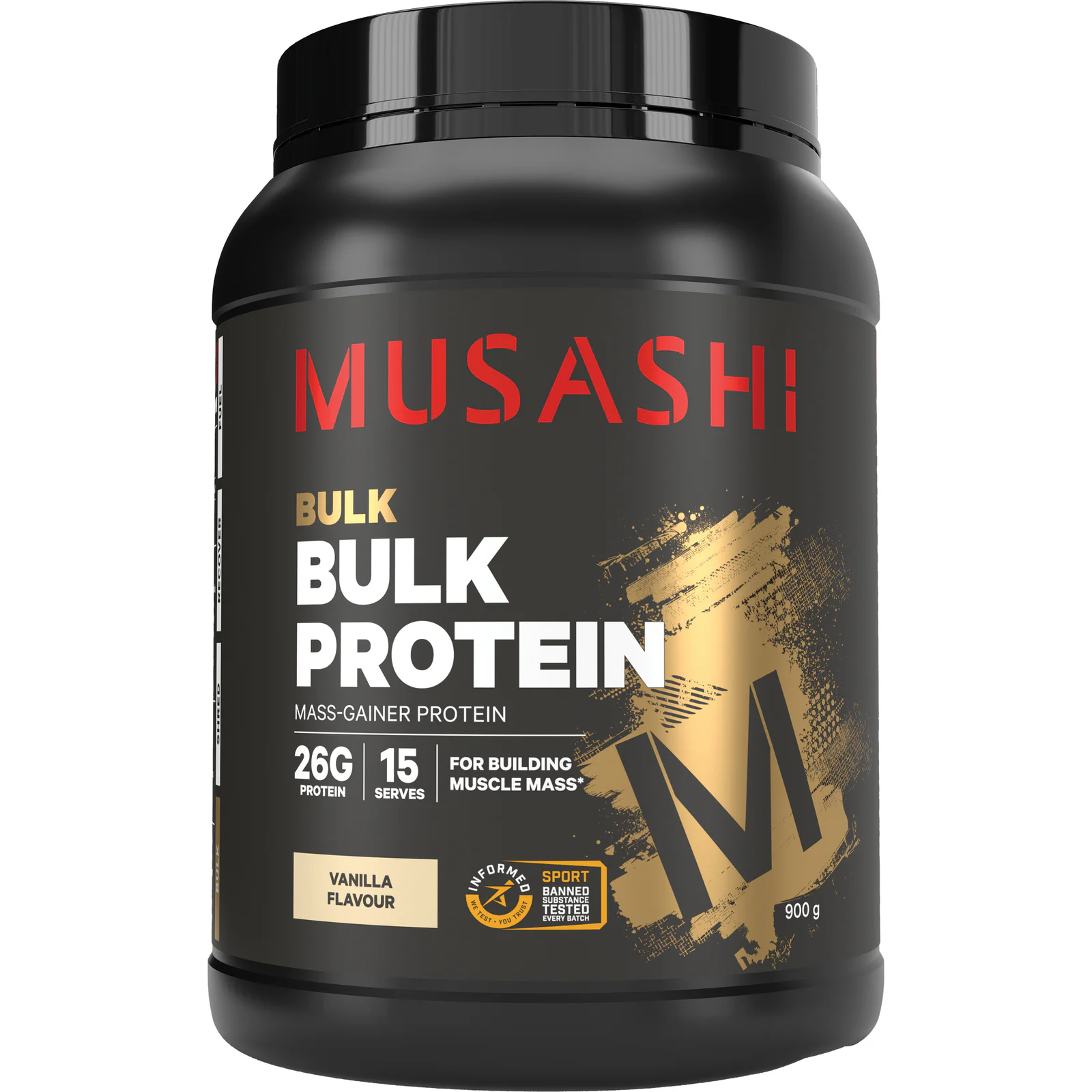Musashi Bulk Protein Powder Vanilla Milkshake 900g