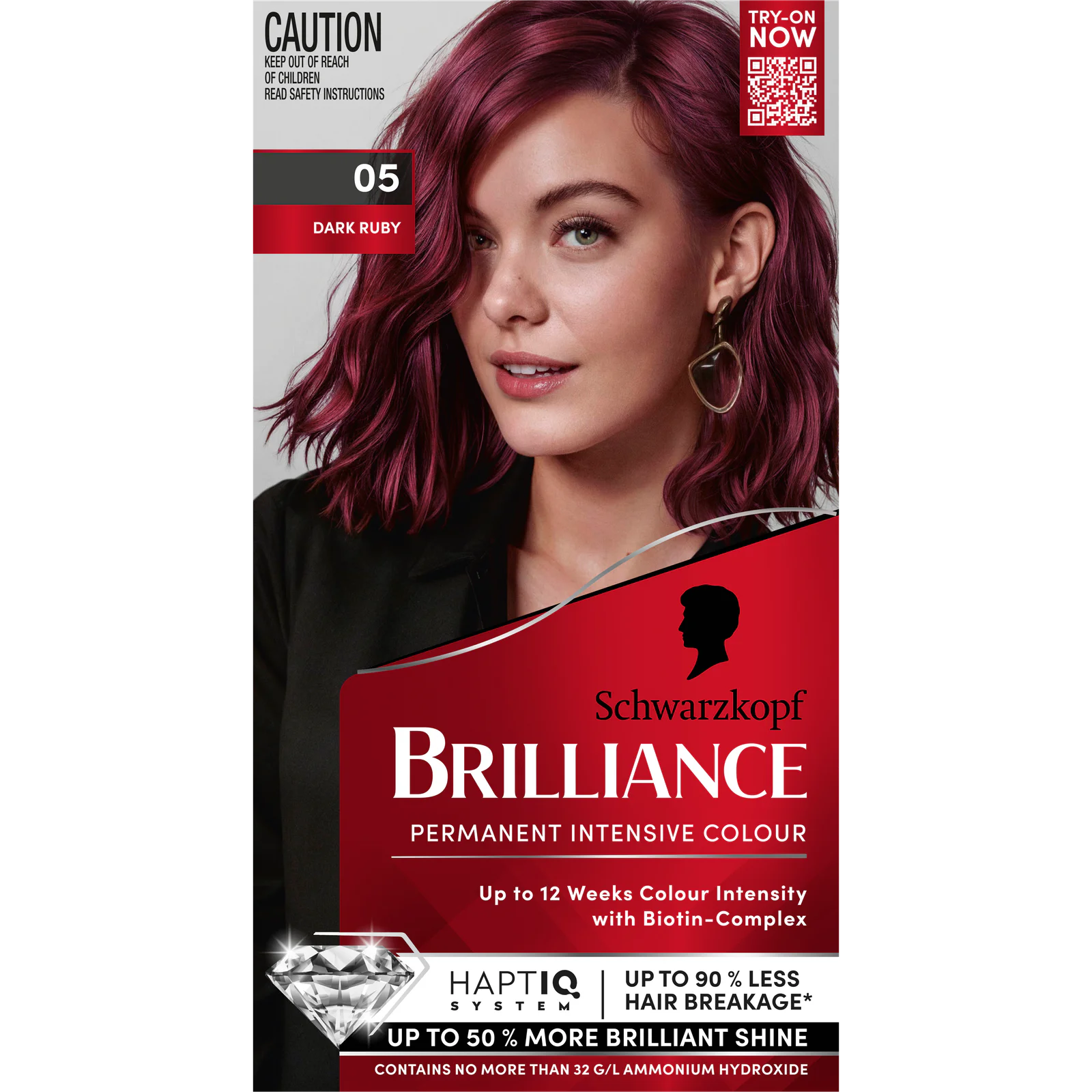 Schwarzkopf Brilliance 05 Dark Ruby Permanent Hair Dye 1 Pack