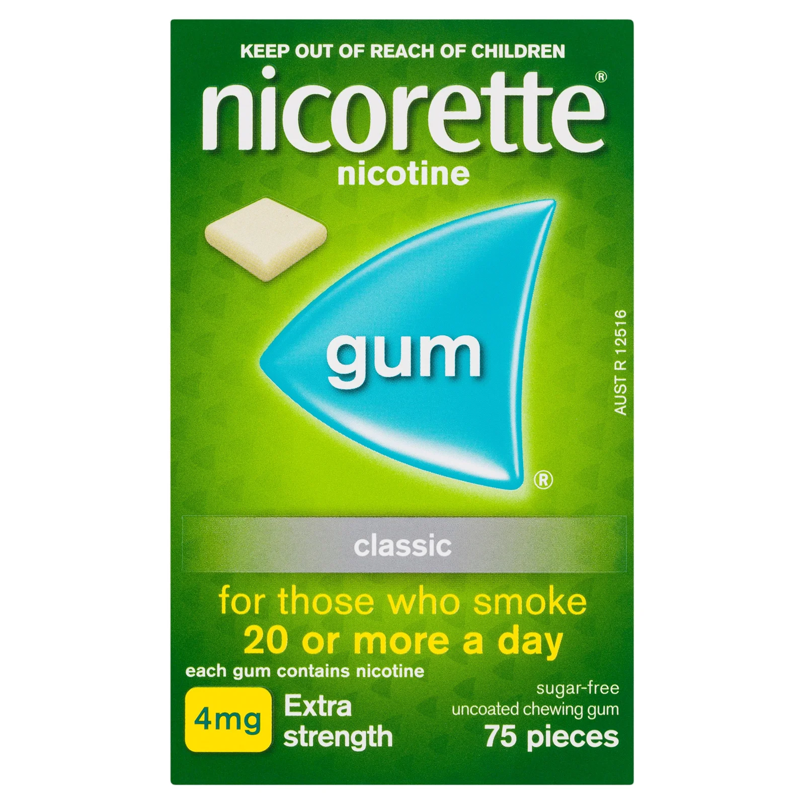 Nicorette Gum Classic 4mg 75 pieces