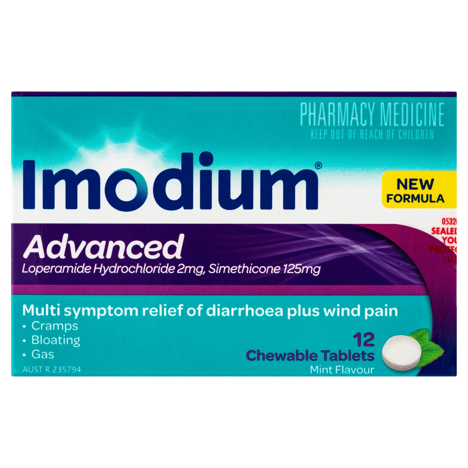 Imodium Advanced Relief 12 chewable tablets