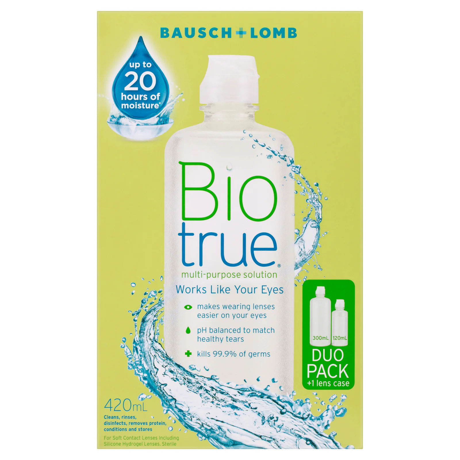 Bausch & Lomb Biotrue Multi Purpose Solution Duo Pack (300ml+120ml) 420ml
