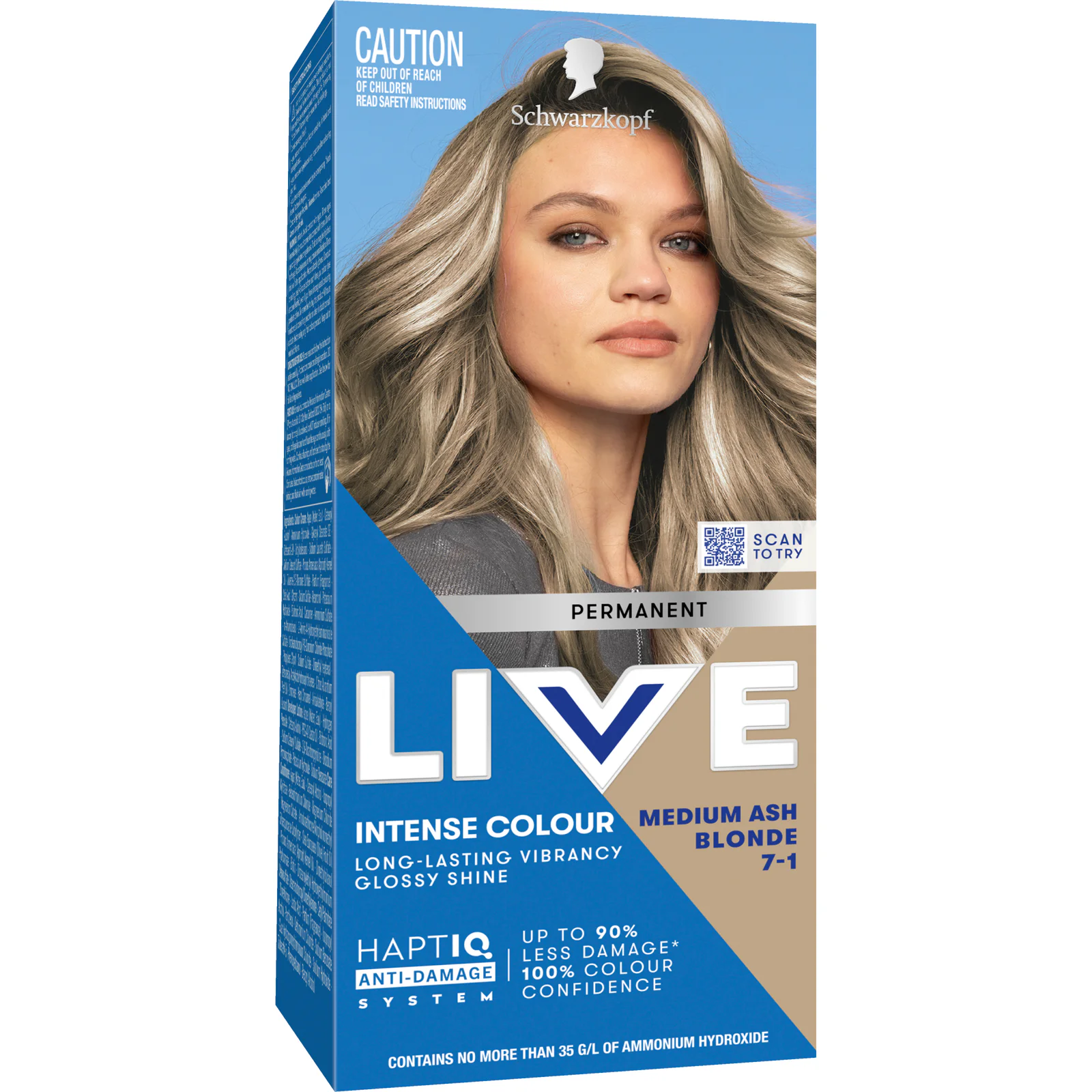 Schwarzkopf Live Colour Perm 7.1 Medium Ash Blonde 200g