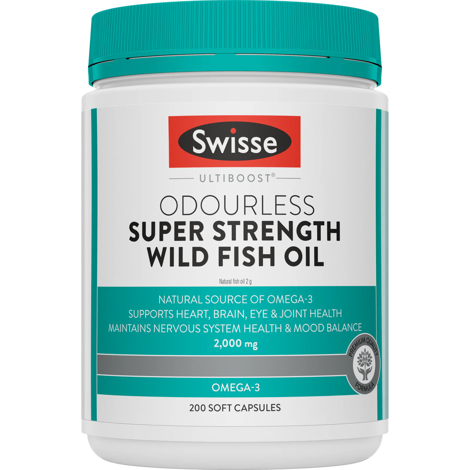 Swisse Ultiboost Odourless Super Strength Wild Fish Oil 2000mg - 200 capsules