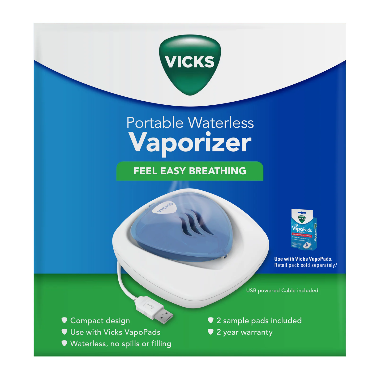 Vicks Portable Waterless Vaporizer 1 each