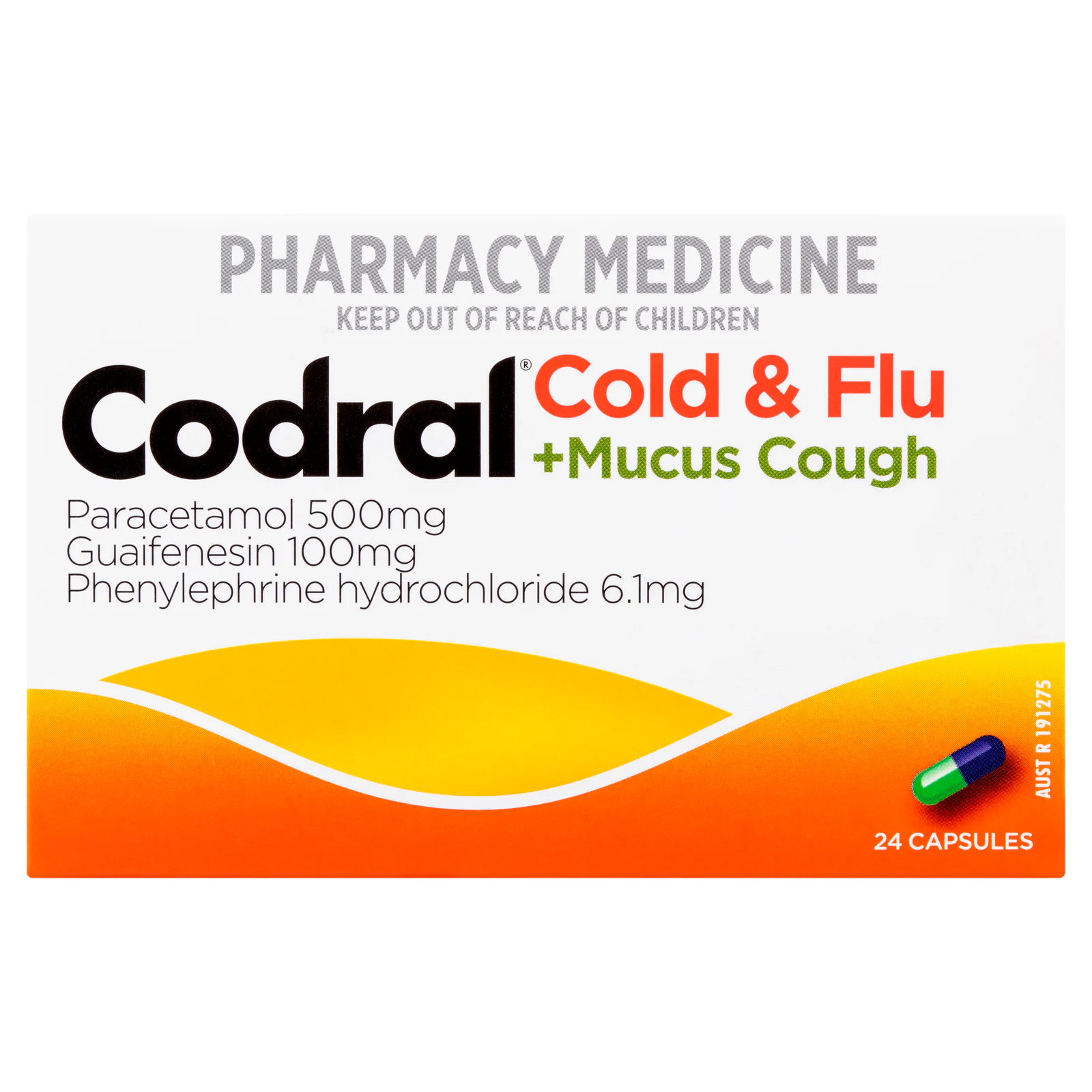 Codral Cold & Flu + Mucus Cough 24 capsules