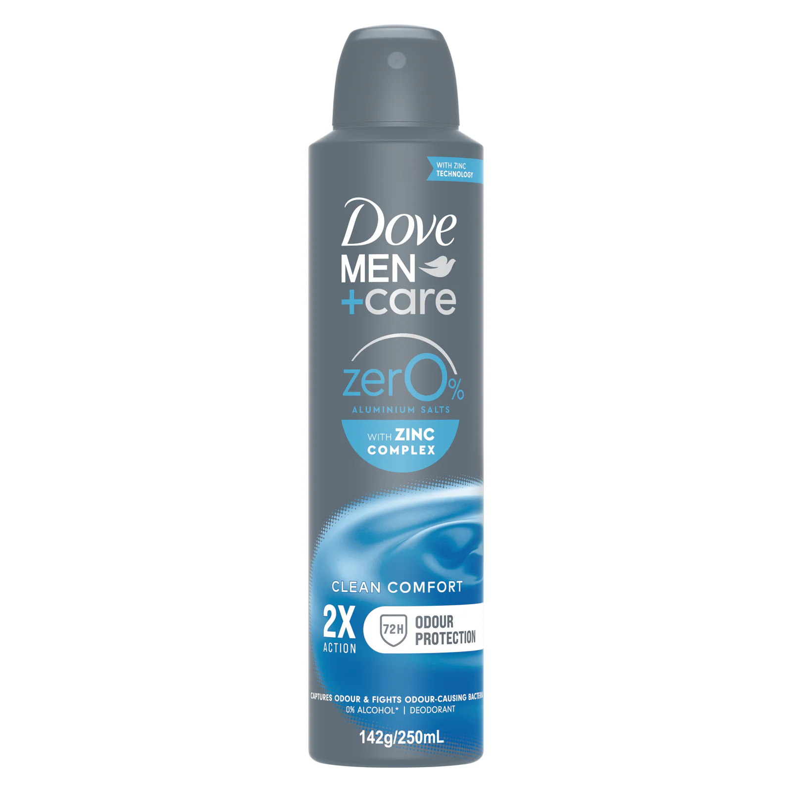 Dove Men+Care Zero Aluminium Clean Comfort Antiperspirant Aerosol 250ml