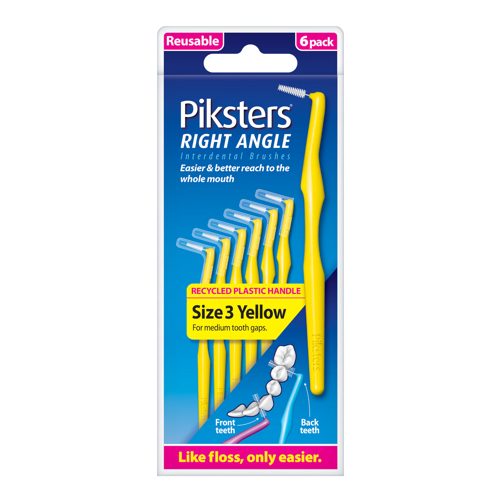 Piksters RgtAngle I/Dental Yel 6Pk