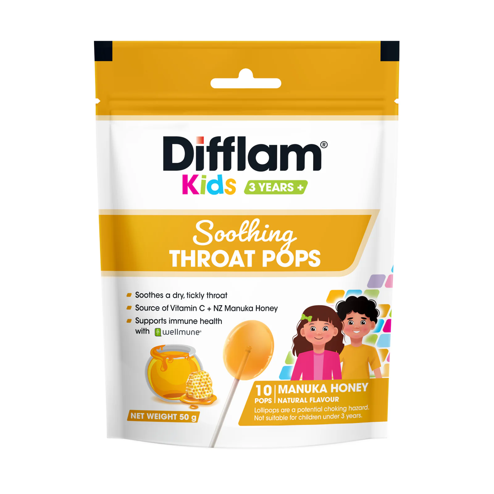 Difflam Kids Pops Manuka 10 lozenges