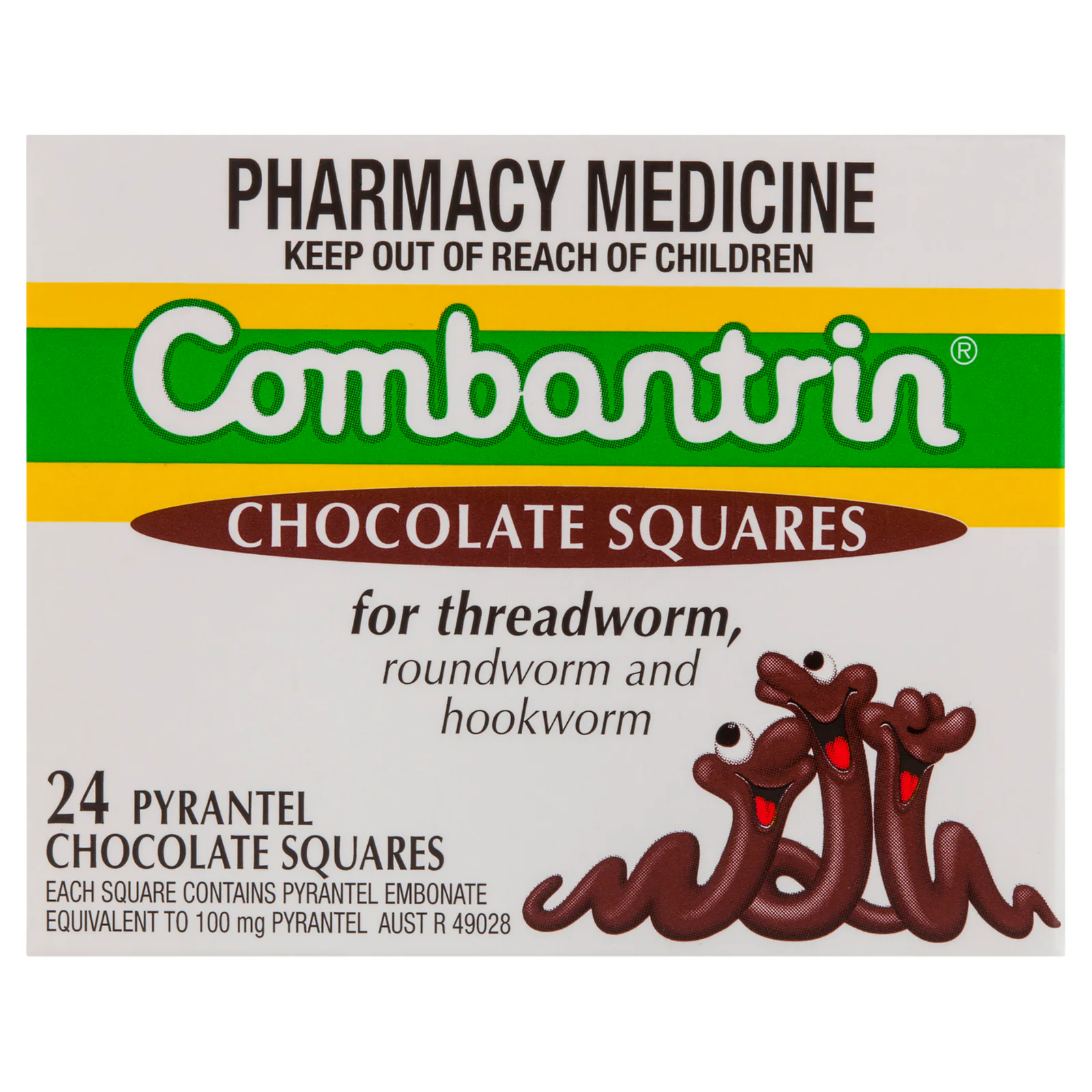 Combantrin Chocolate Squares 24 tablets