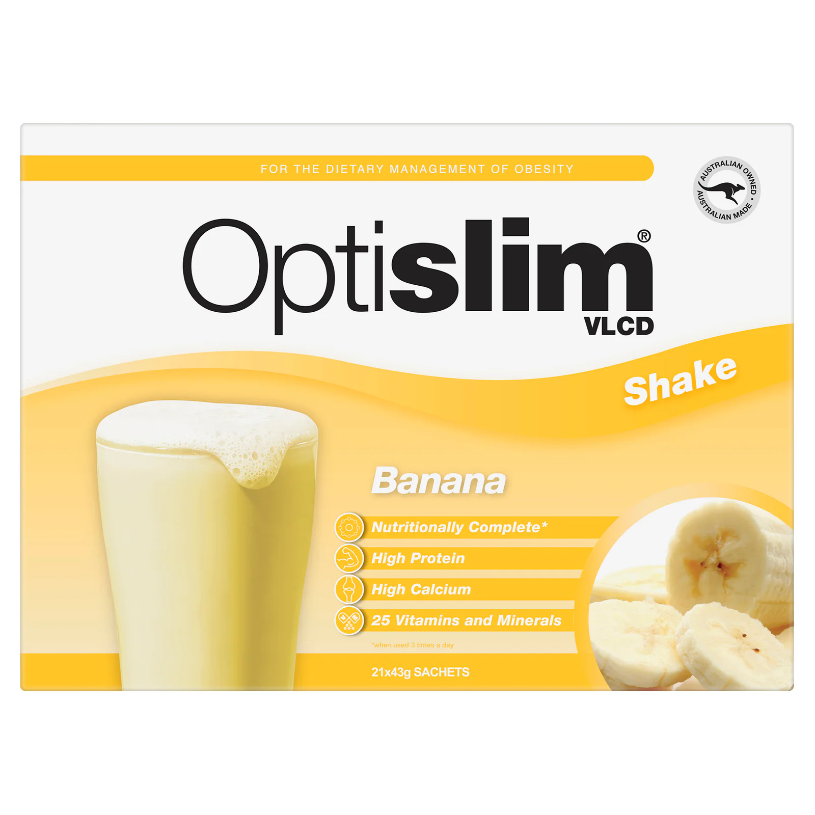 Optislim VLCD Shake Banana 43g 21 Pack