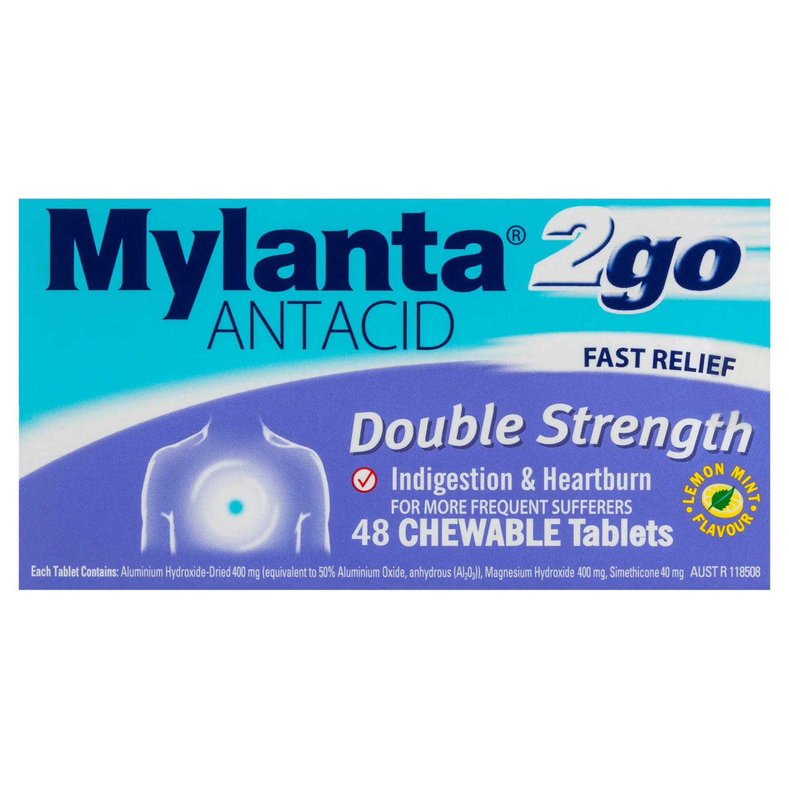 Mylanta 2Go Double Strength 48 chewable tablets