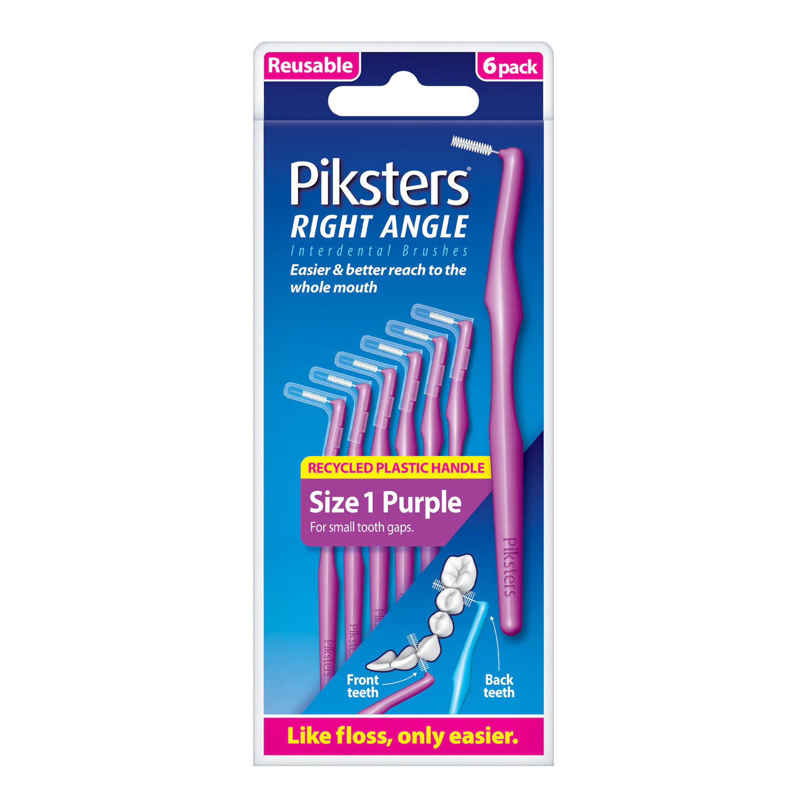Piksters RgtAngle I/Dental Prpl 6Pk