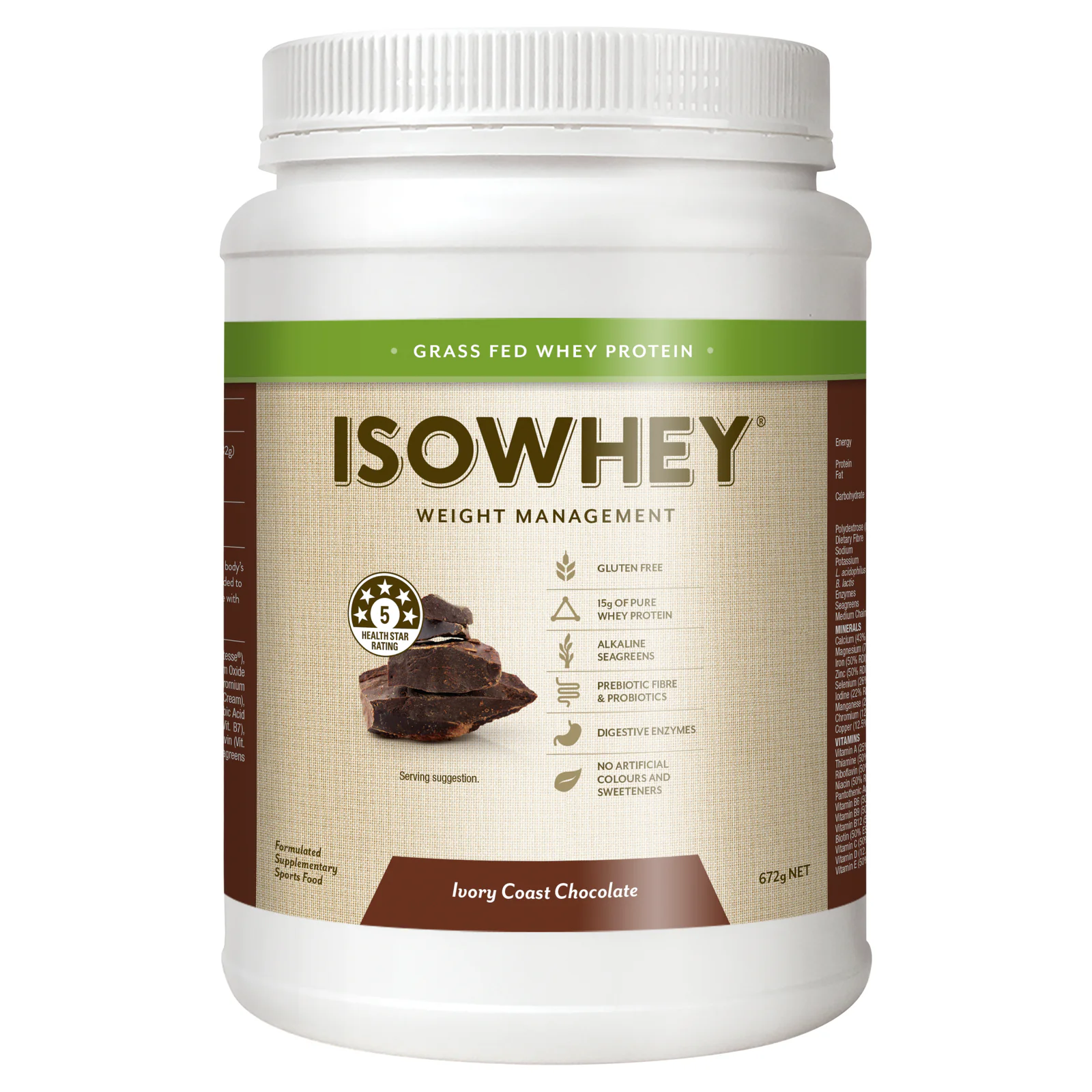 IsoWhey Complete Ivory Coast Chocolate Protein Powder 672g