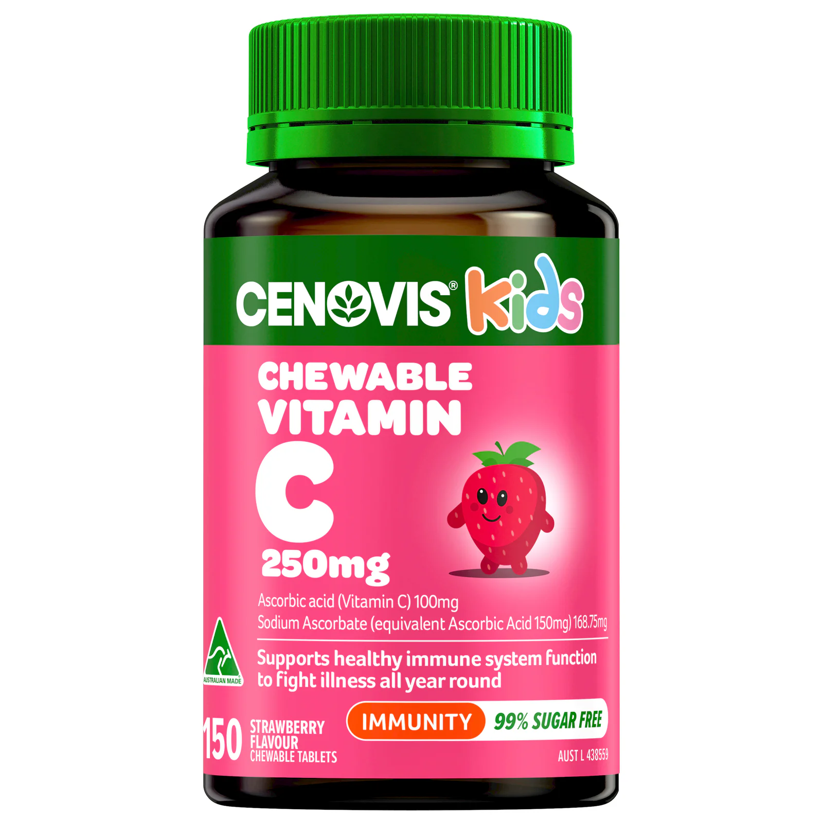 Cenovis Kids Chewable Vitamin C 250mg Strawberry 150 tablets