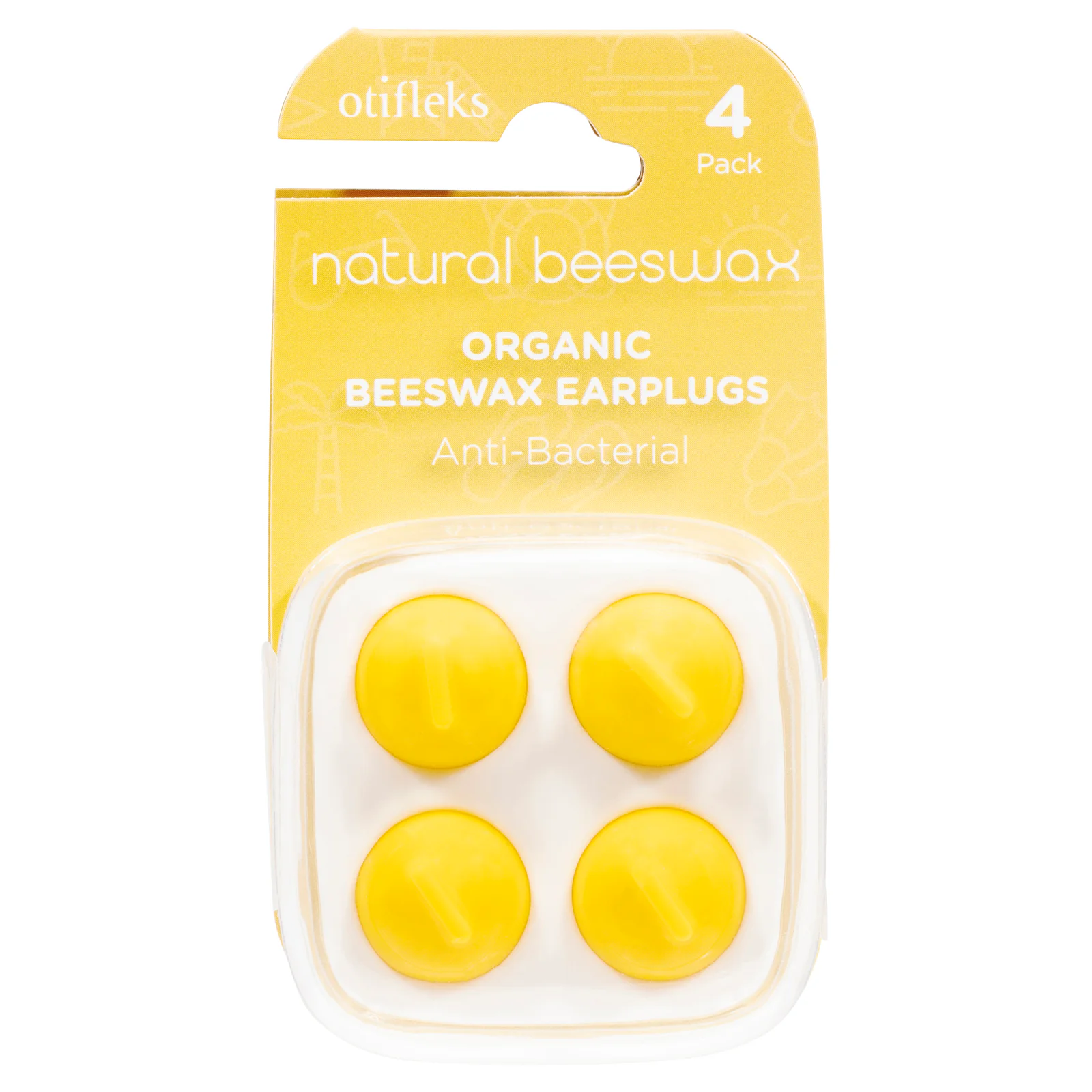 Otifleks Natural Beeswax Ear Plugs 4 Pack