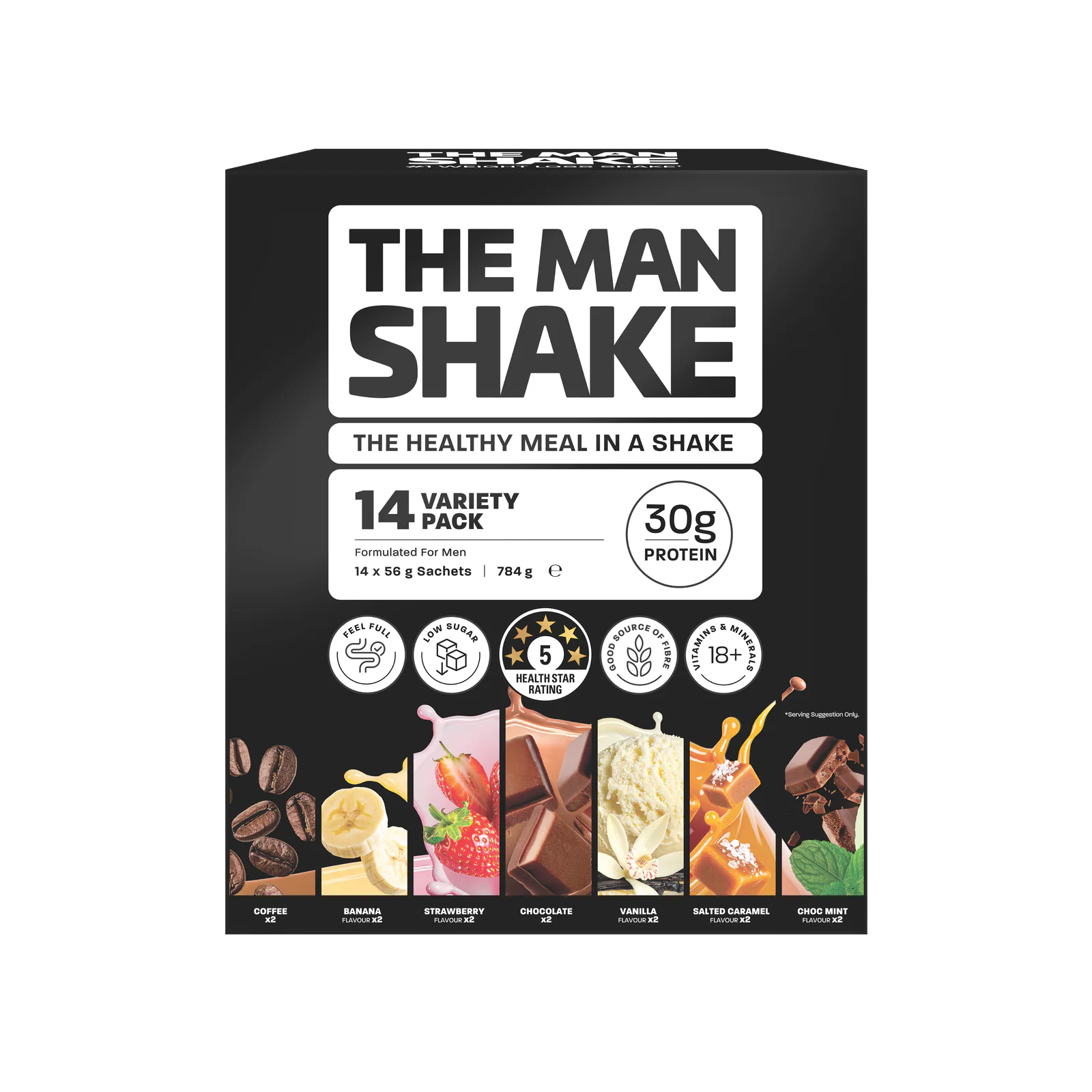 The Man Shake Meal Replacement Variety 14 pack