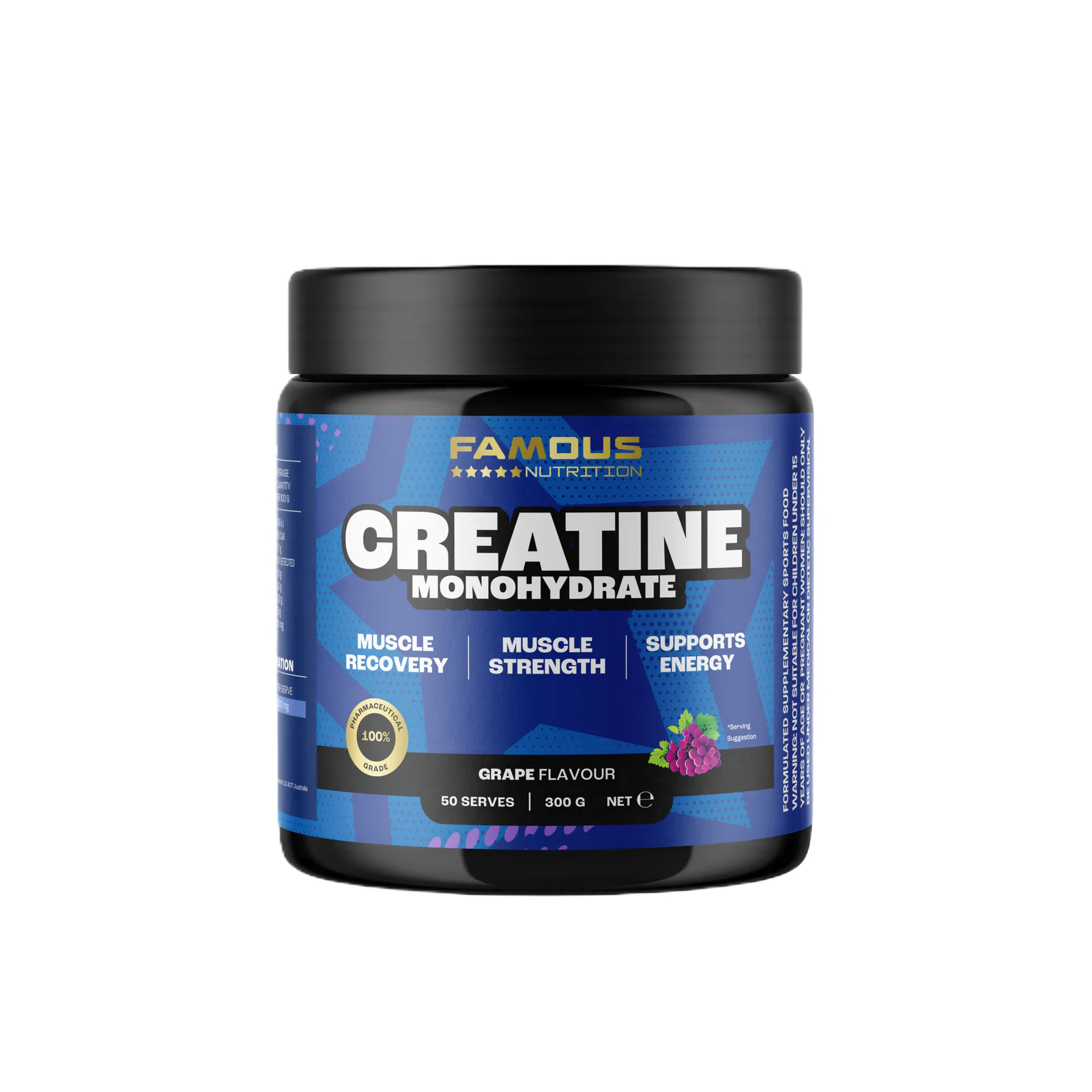 Famous Nutrition Creatine Monohydrate Grape Flavour 300g