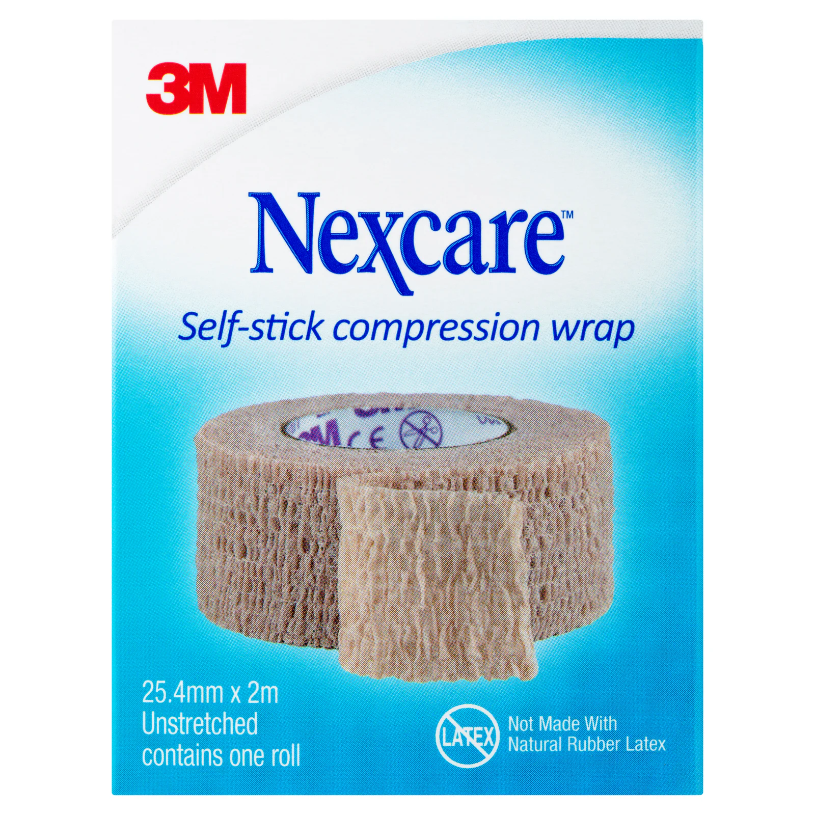 Nexcare Self-Stick Compression Wrap 25mm X 2m - 1 roll