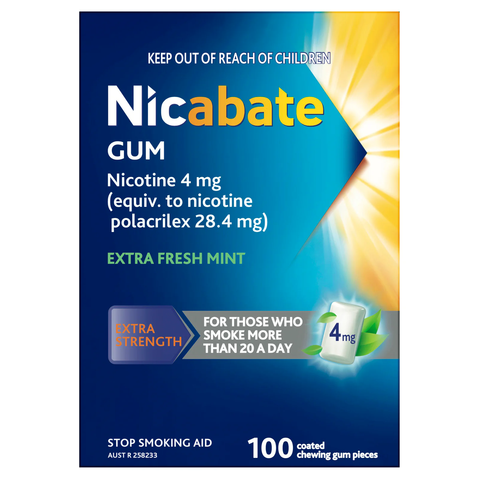 Nicabate Gum 4mg - 100 pieces
