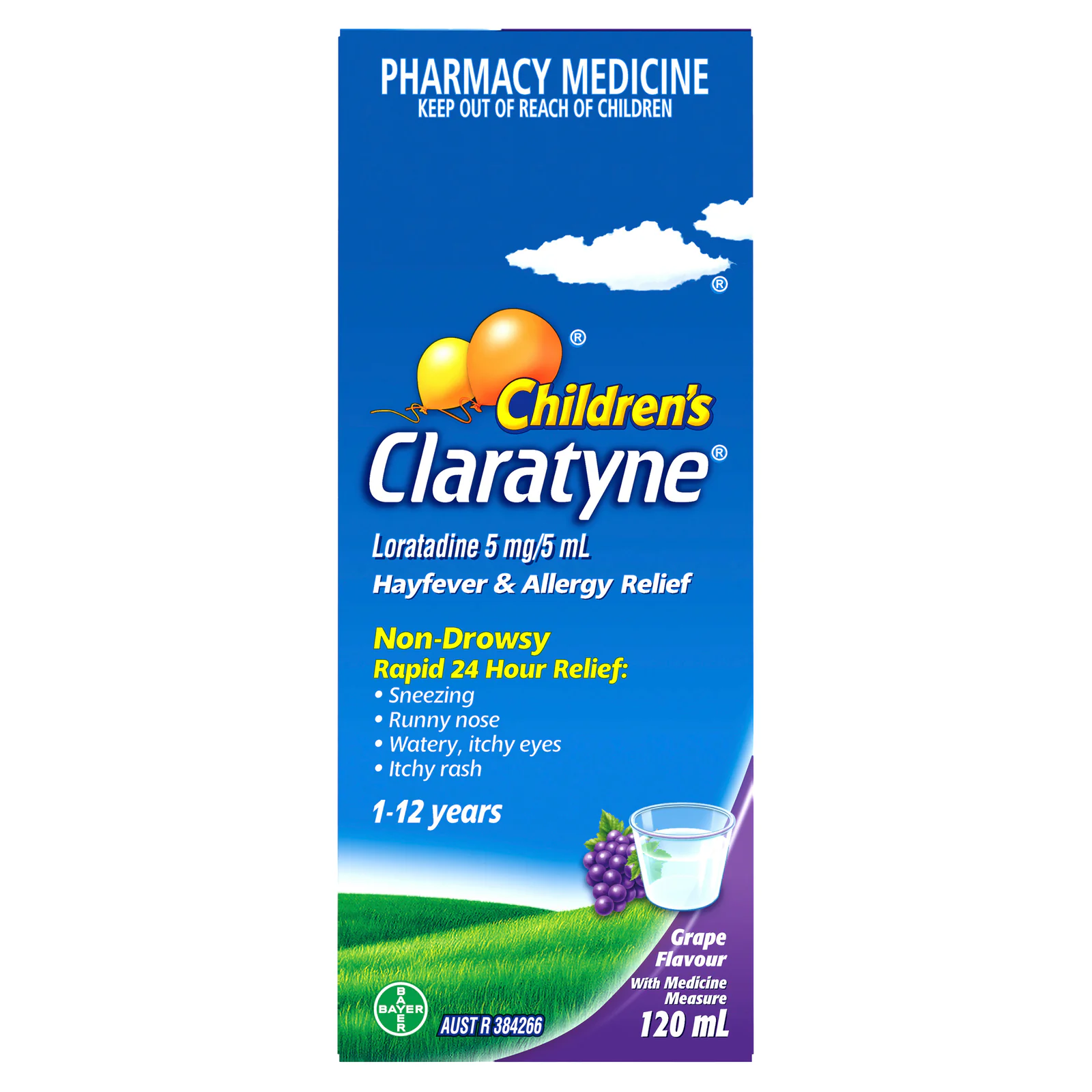 Claratyne Children's Hayfever & Allergy Relief Syrup 1-12 Years Grape Flavoured 120ml